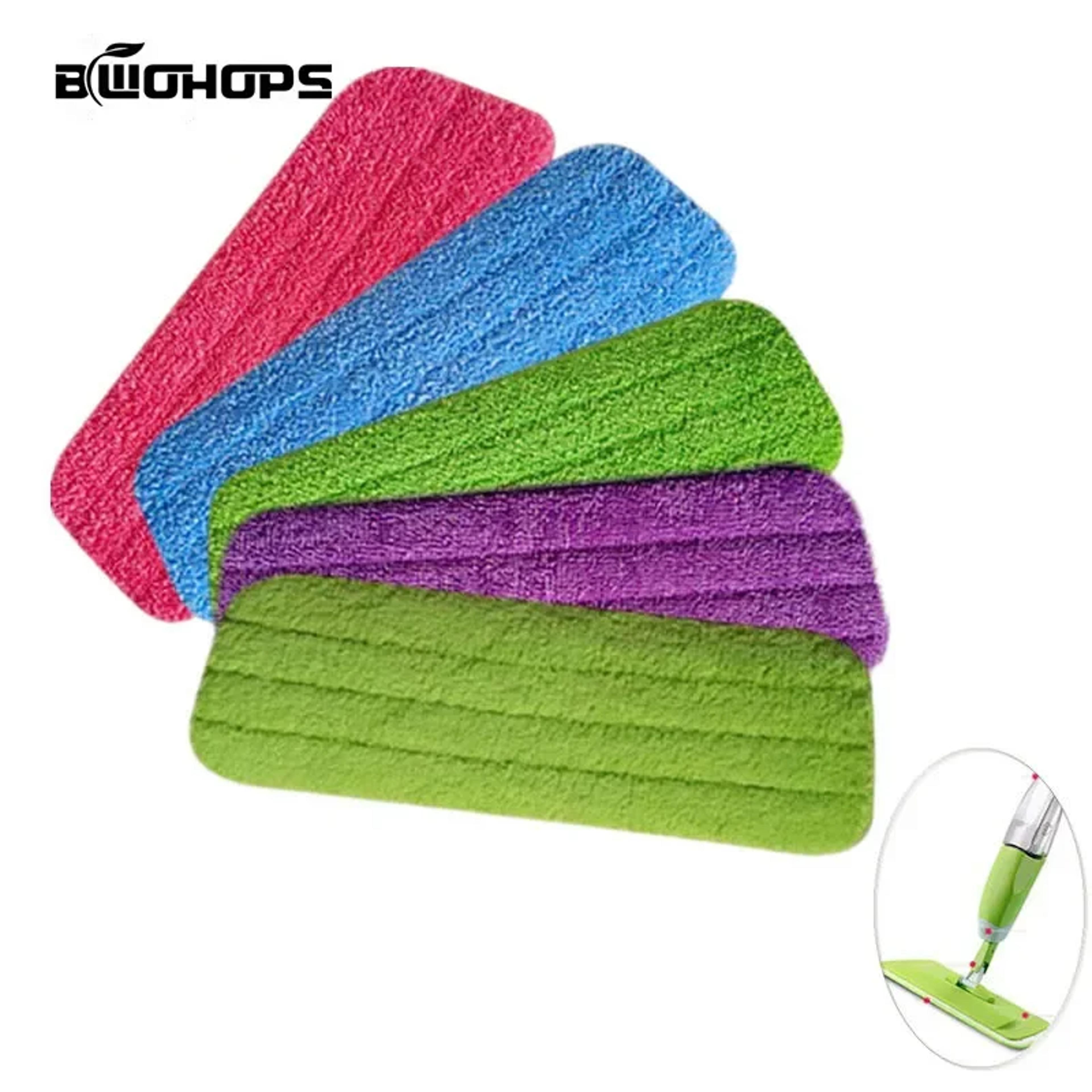 reusable microfiber cleaning pads set for floor, tile & window cleaning