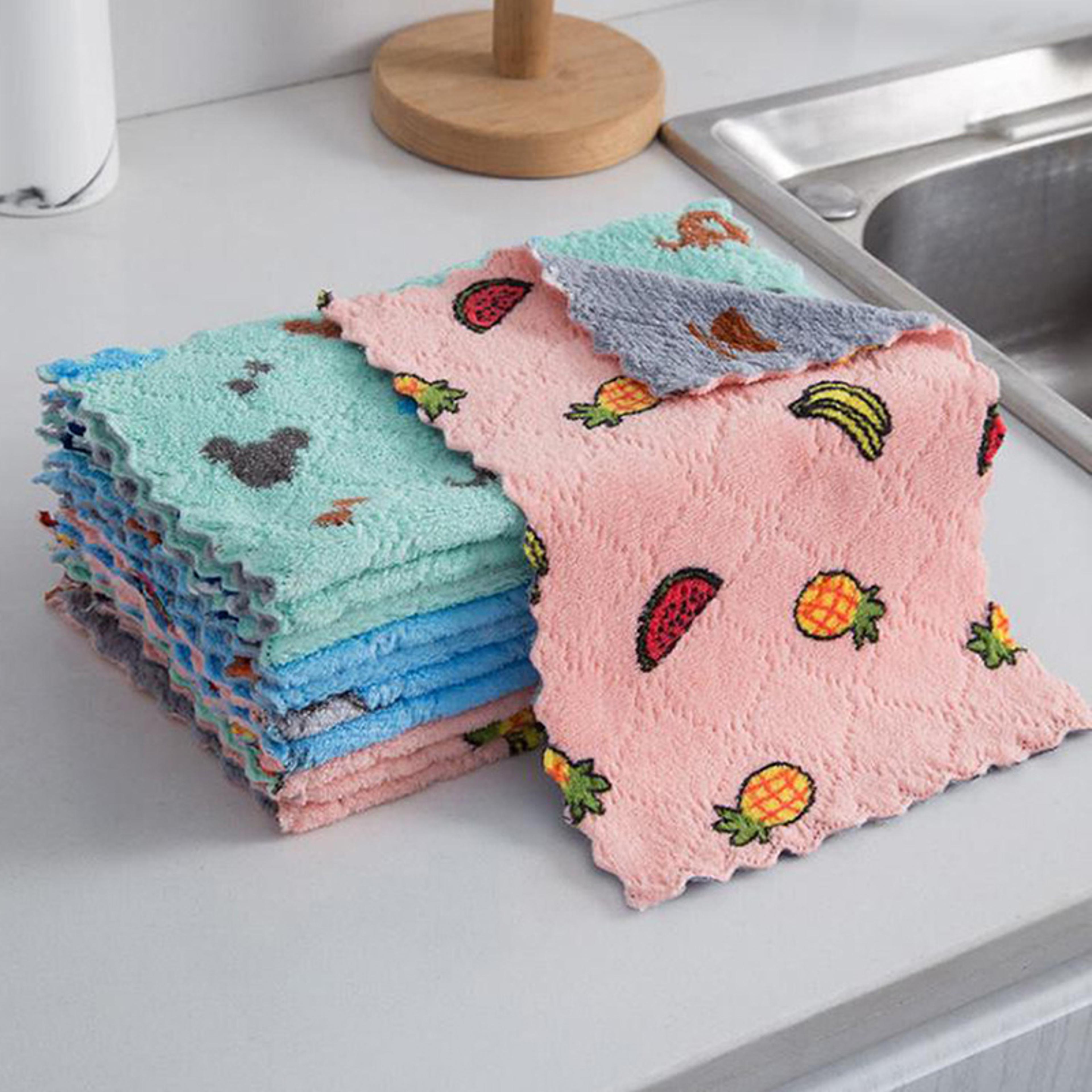 reusable kitchen dishcloths super absorbent coral fleece cleaning towels