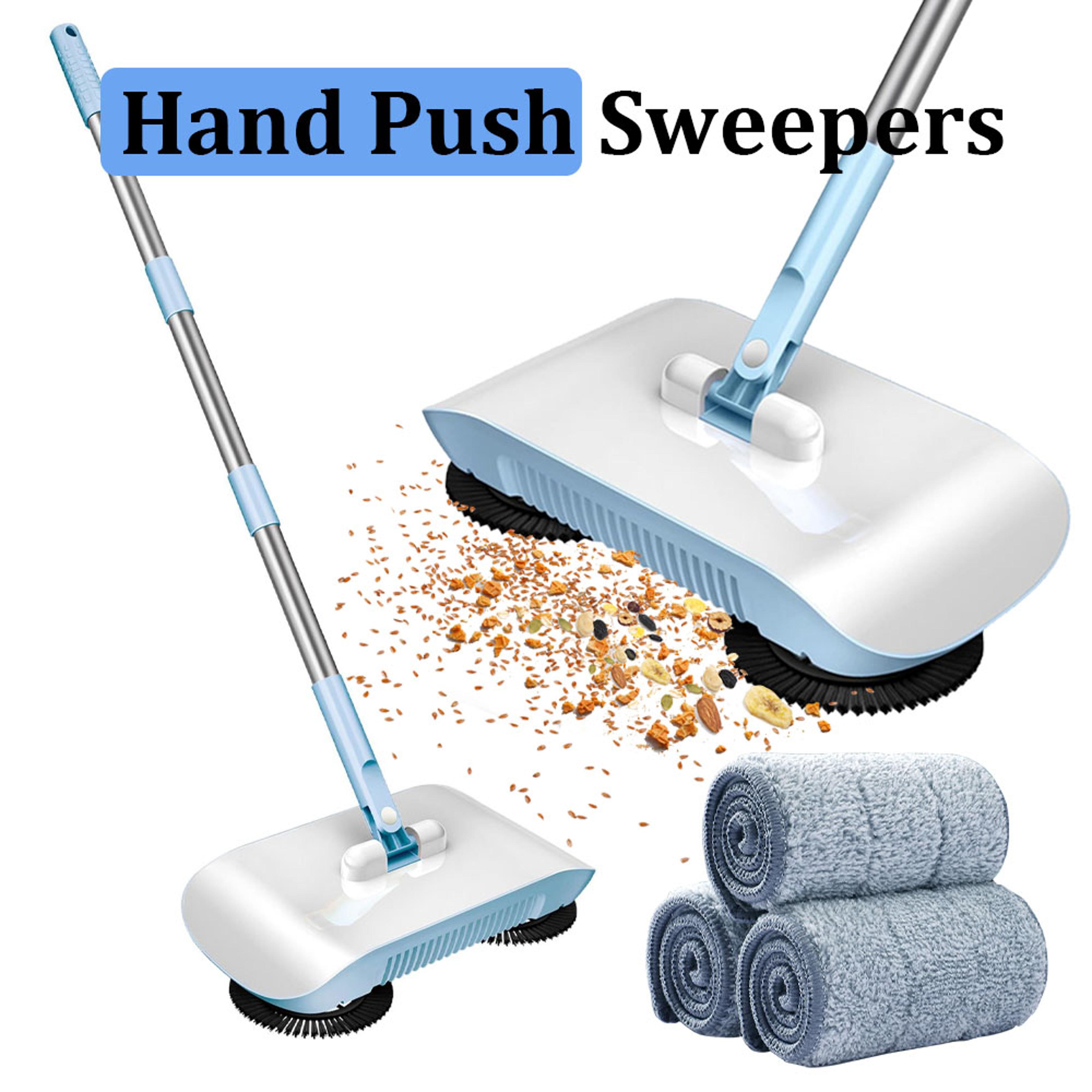 sweeper mop push broom cleaner with reusable mops for fast home floor cleaning