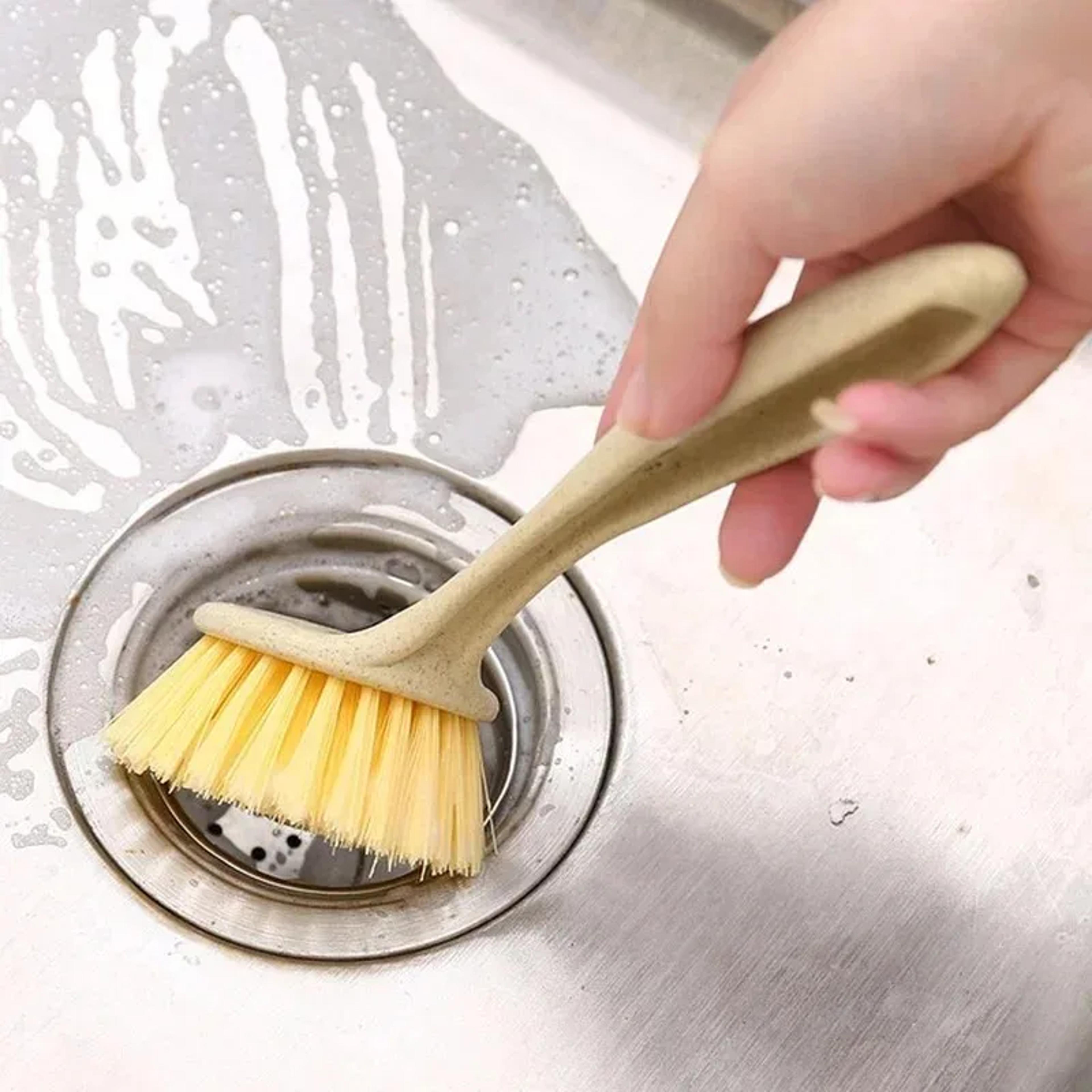 long handle dishwashing brush for kitchen sink, pots & stove heavy duty cleaning tool