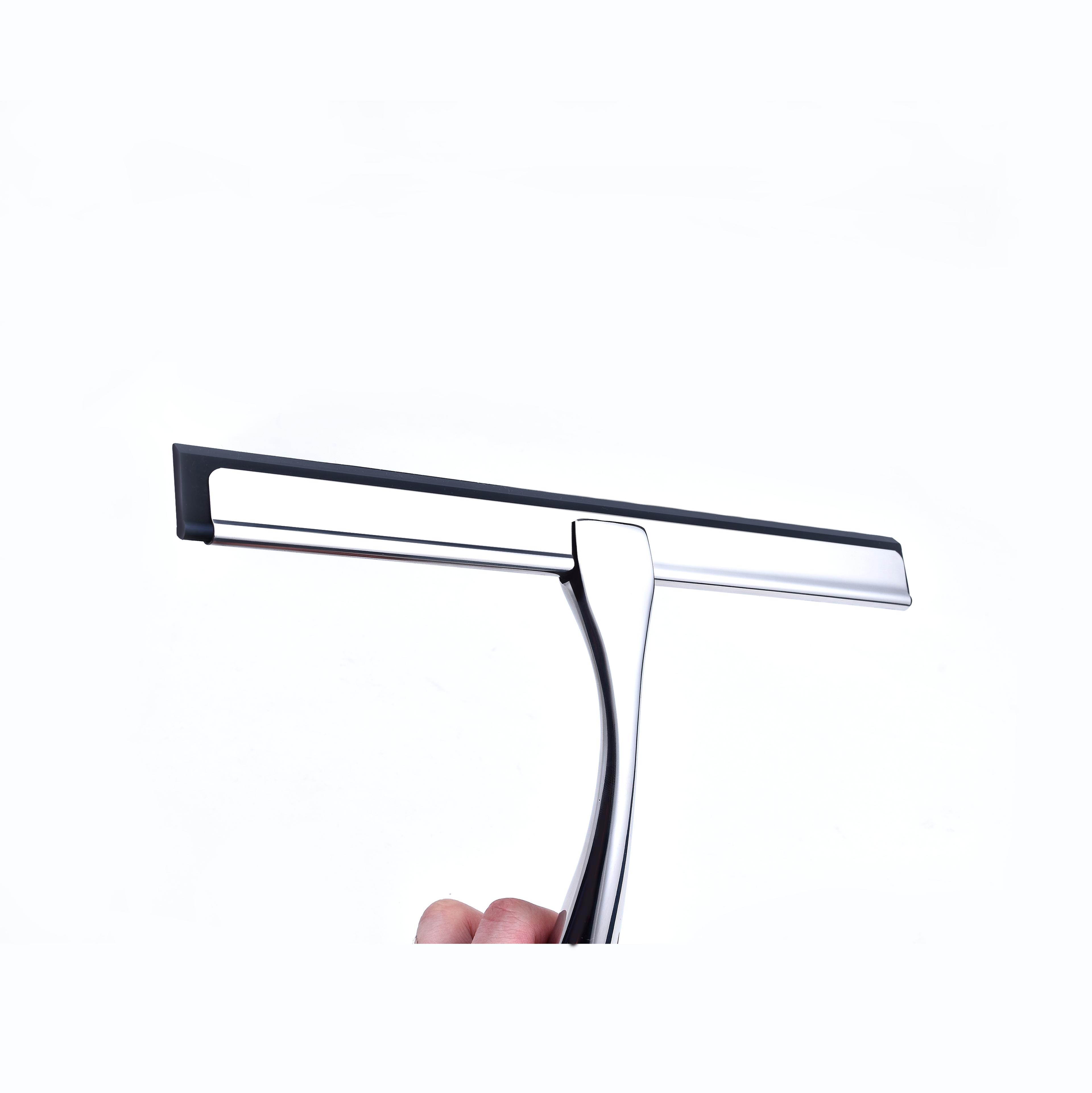 stainless steel shower squeegee with silicone blade for glass, mirrors & windows