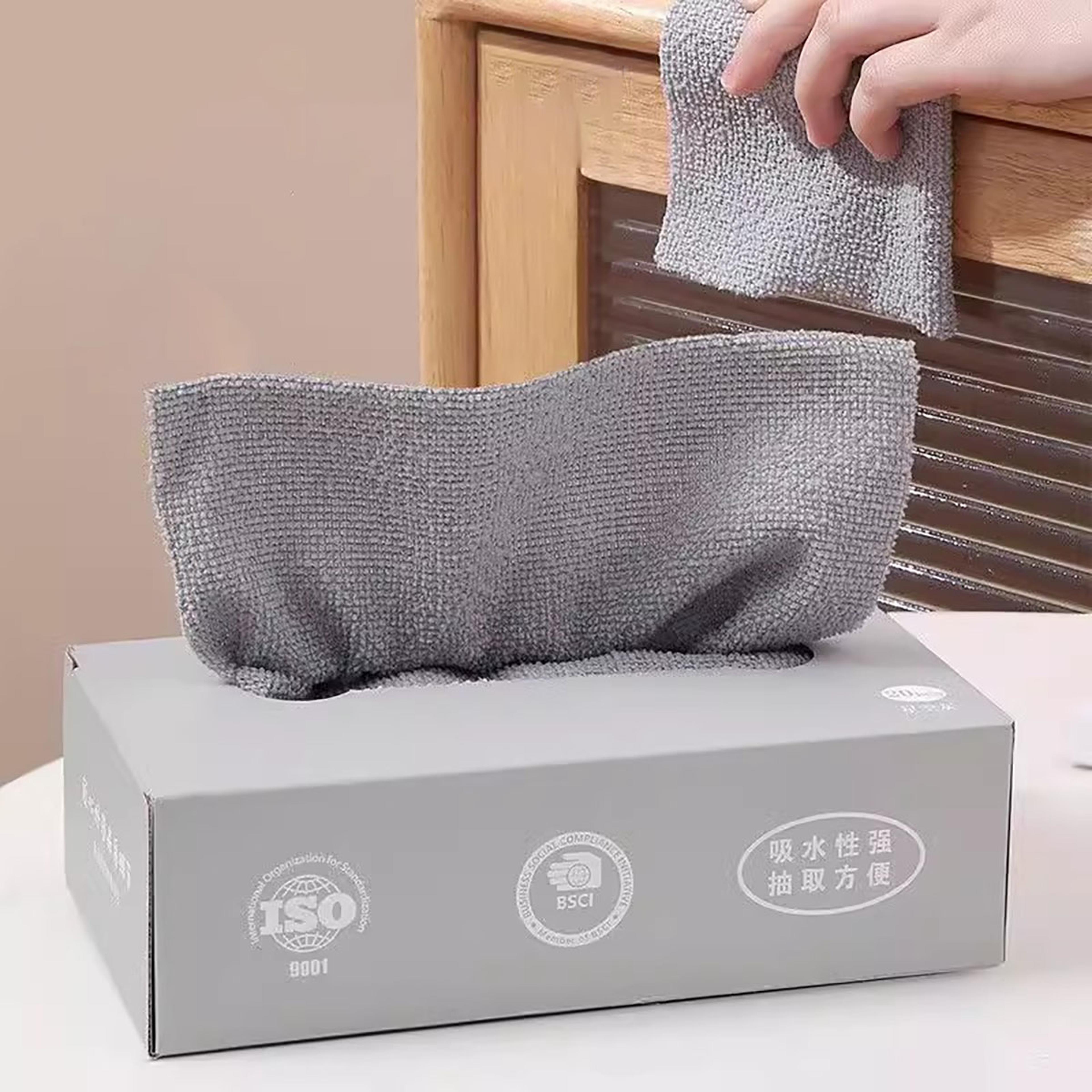 pull out microfiber cleaning cloths box absorbent kitchen cleaning wipes
