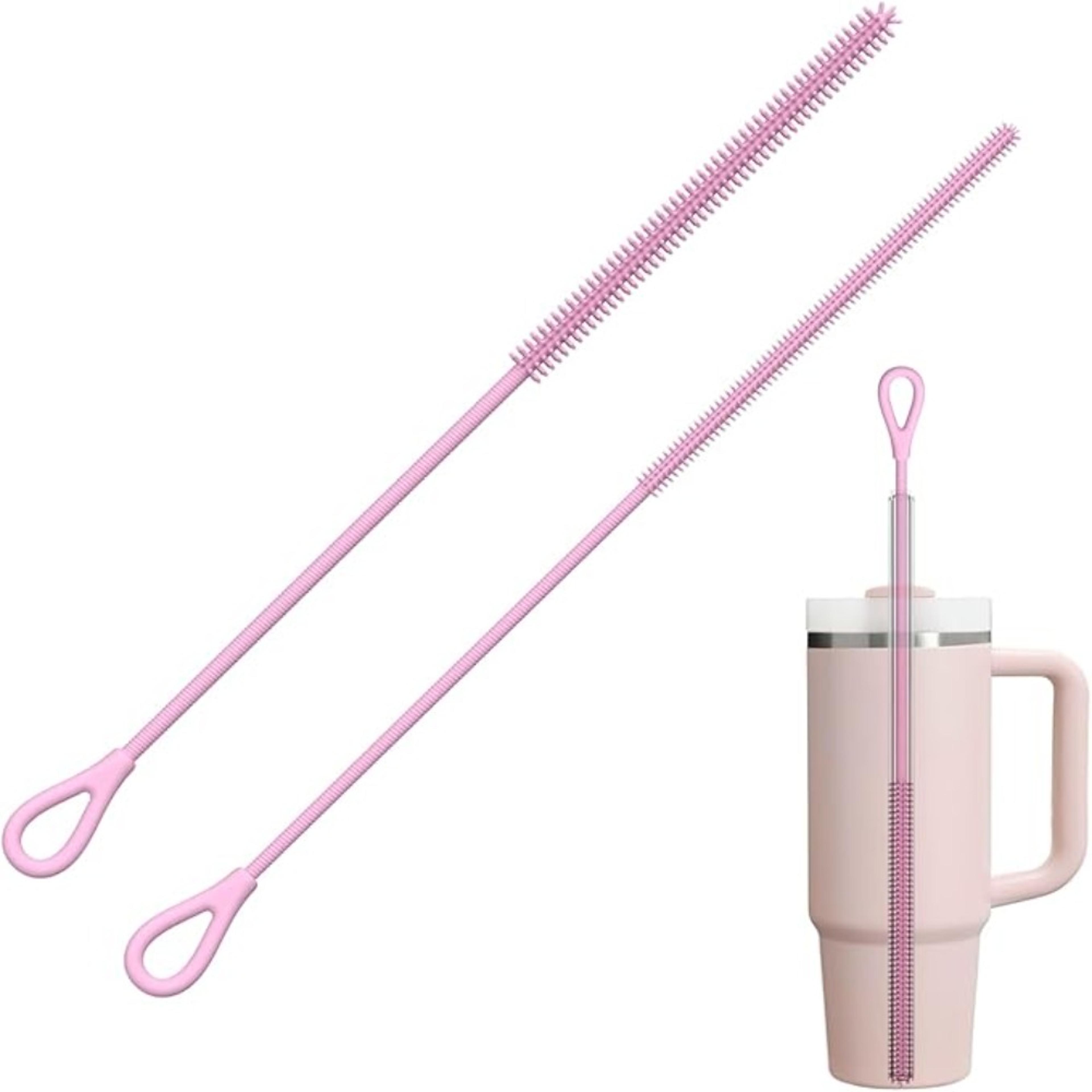 flexclean silicone straw brush set extra long bendable straw cleaning brush for bottles & tubes