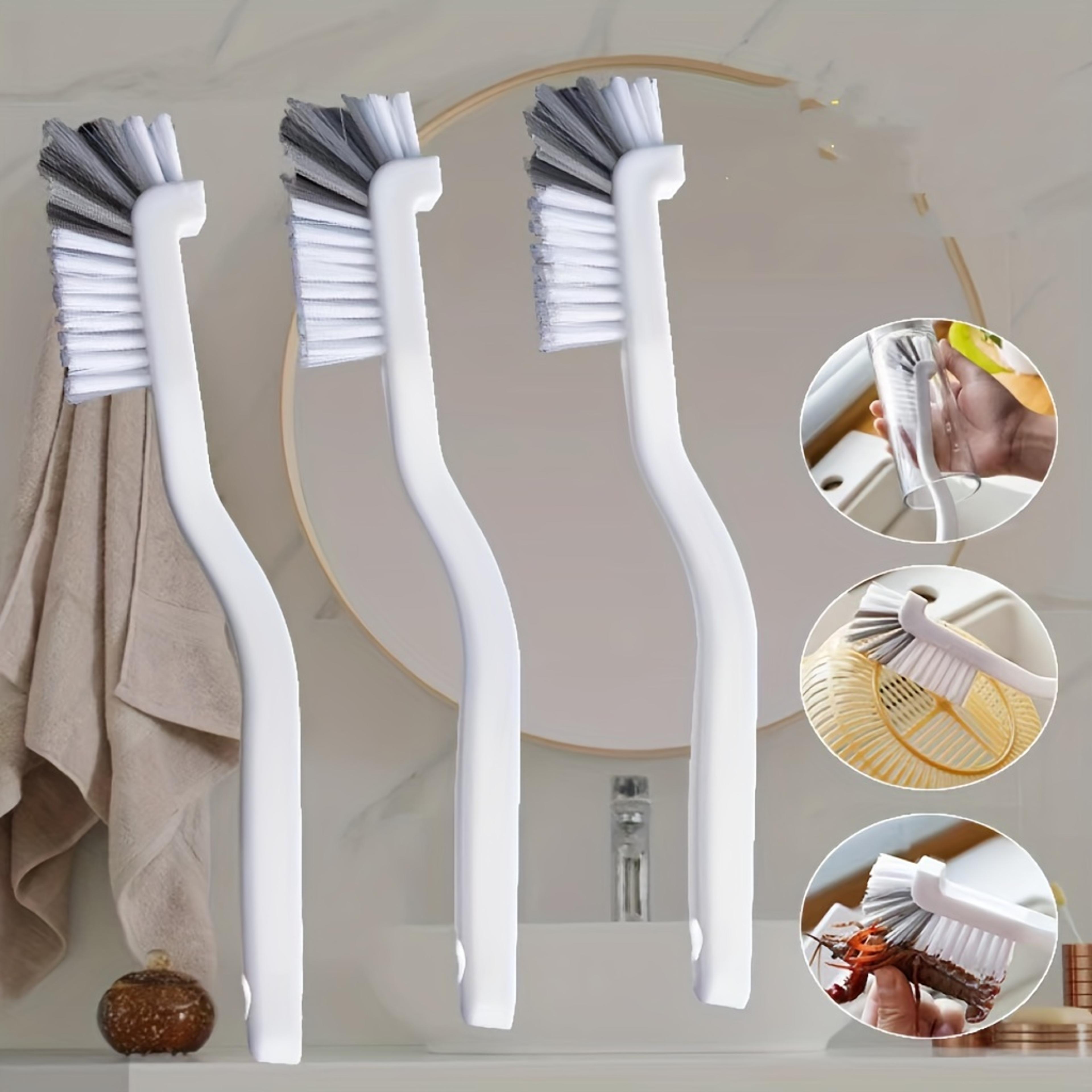 heavy duty kitchen scrub brush with long handle & stiff bristles for dishes, sinks and crevices