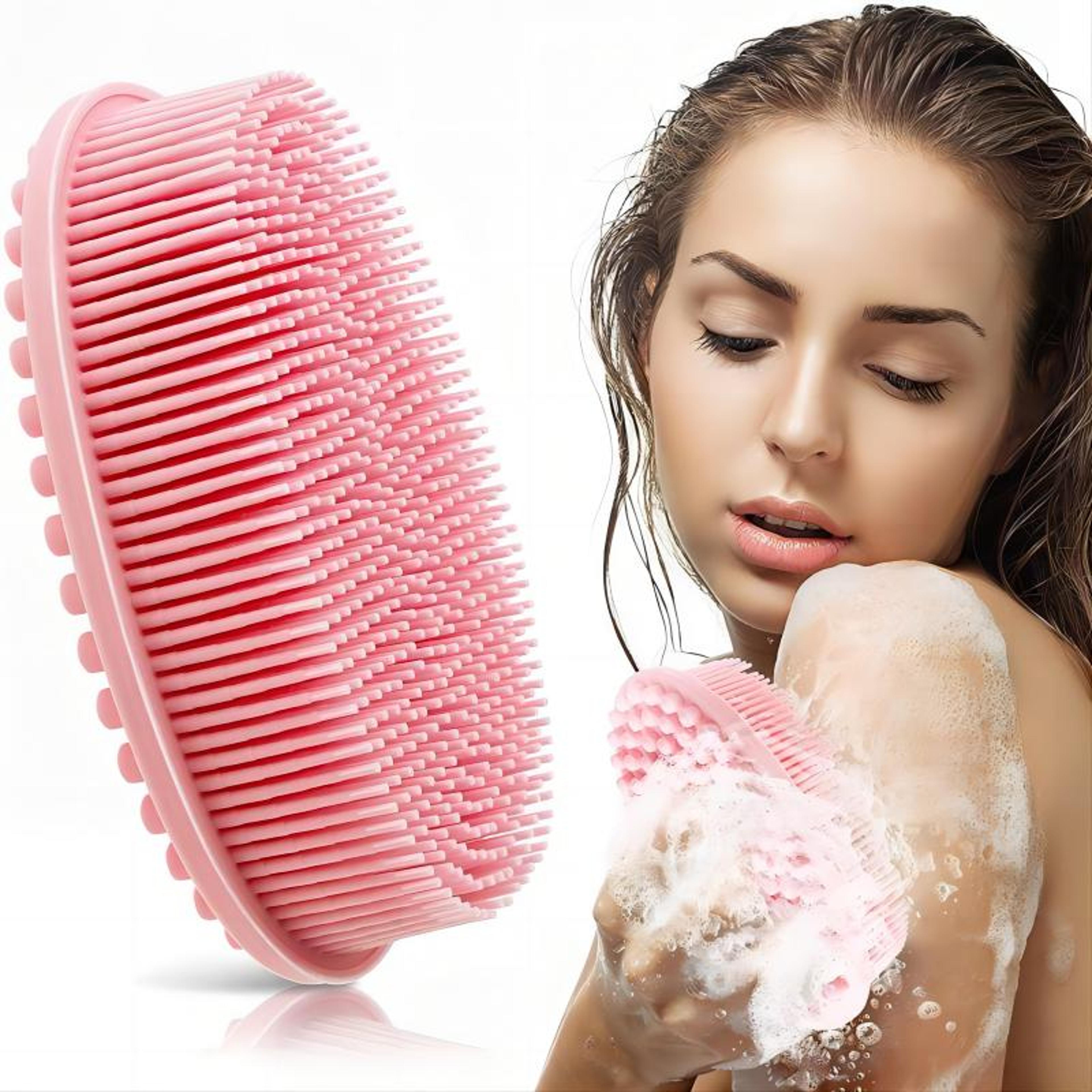 silicone body scrubber & scalp massage brush for deep cleansing and gentle exfoliation