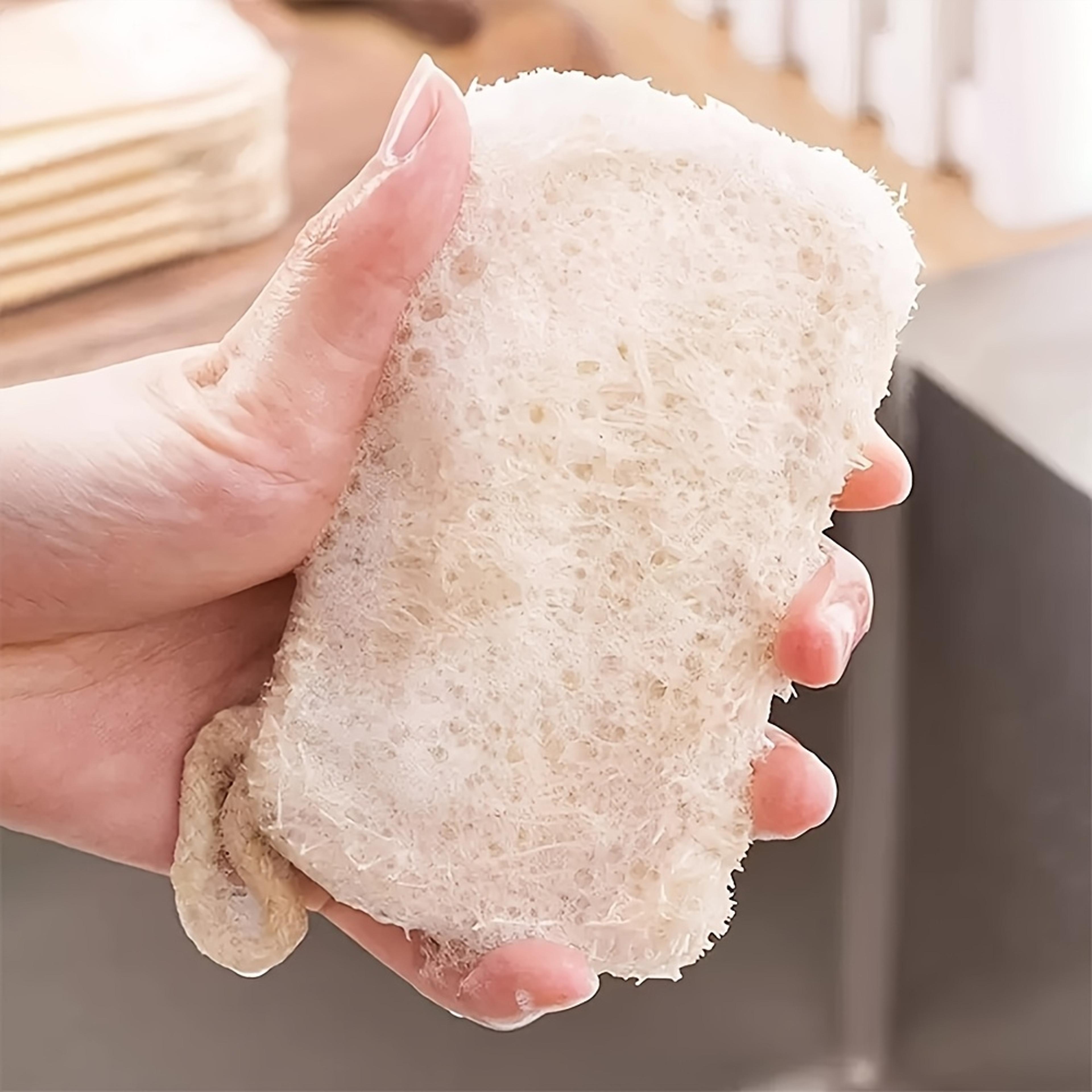 natural loofah sponge dish scrubber eco friendly kitchen scrub pad for pots, pans & dishes