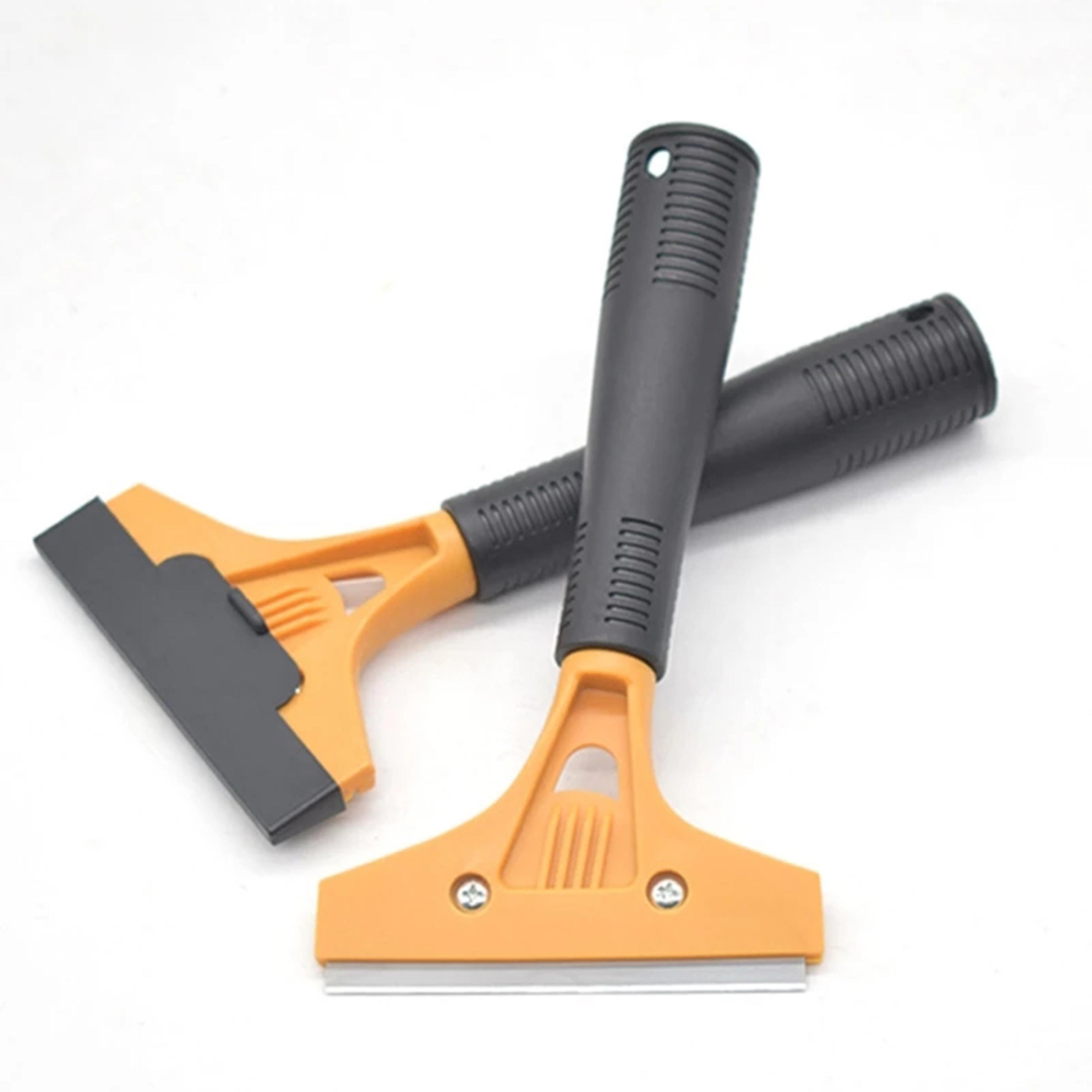 heavy duty glass scraper with replacement blades for tile, ceramic & paint removal