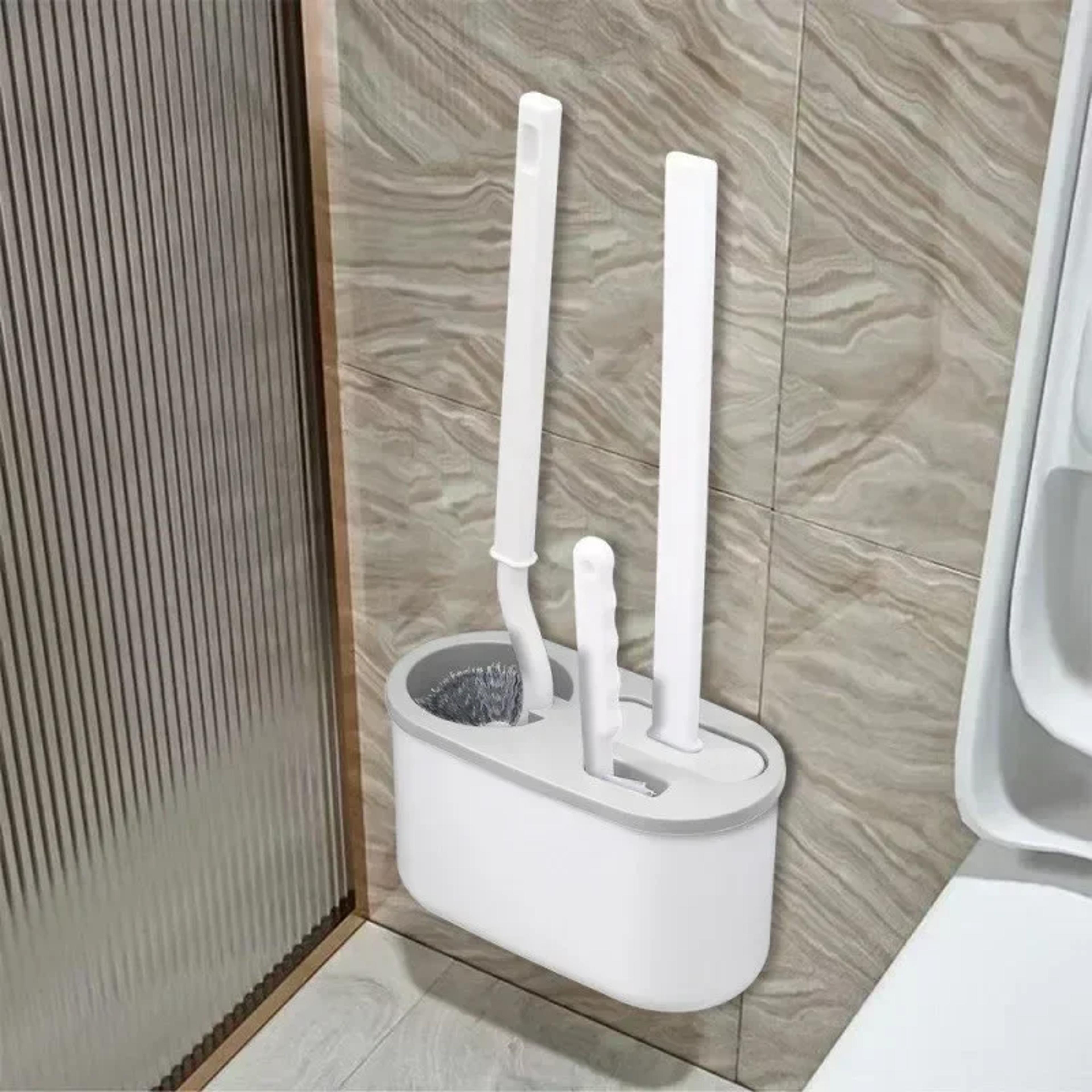 silicone toilet brush wall mounted toilet brush with holder for deep bathroom cleaning