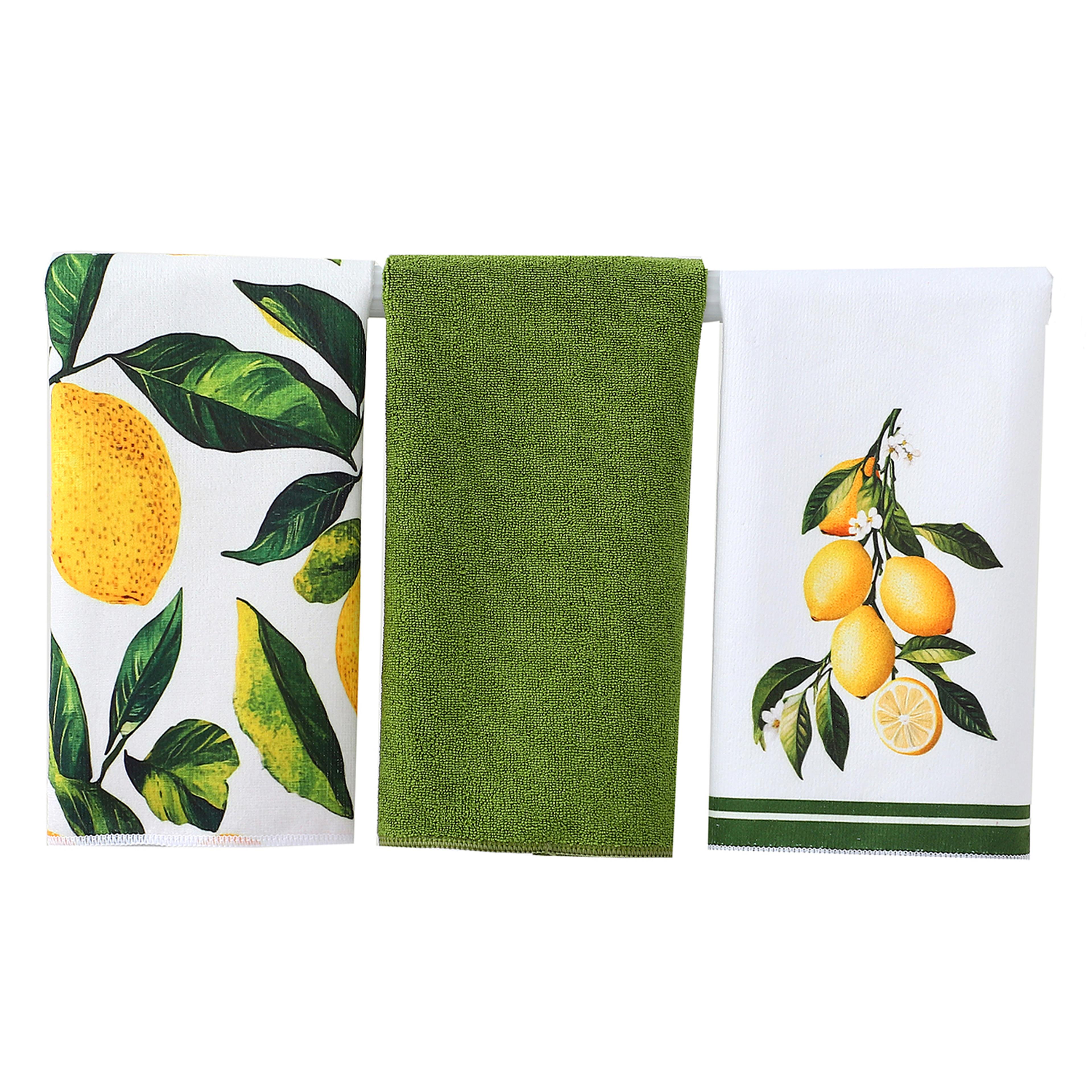 fresh lemon kitchen dish towel absorbent kitchen towels with quick dry microfiber design