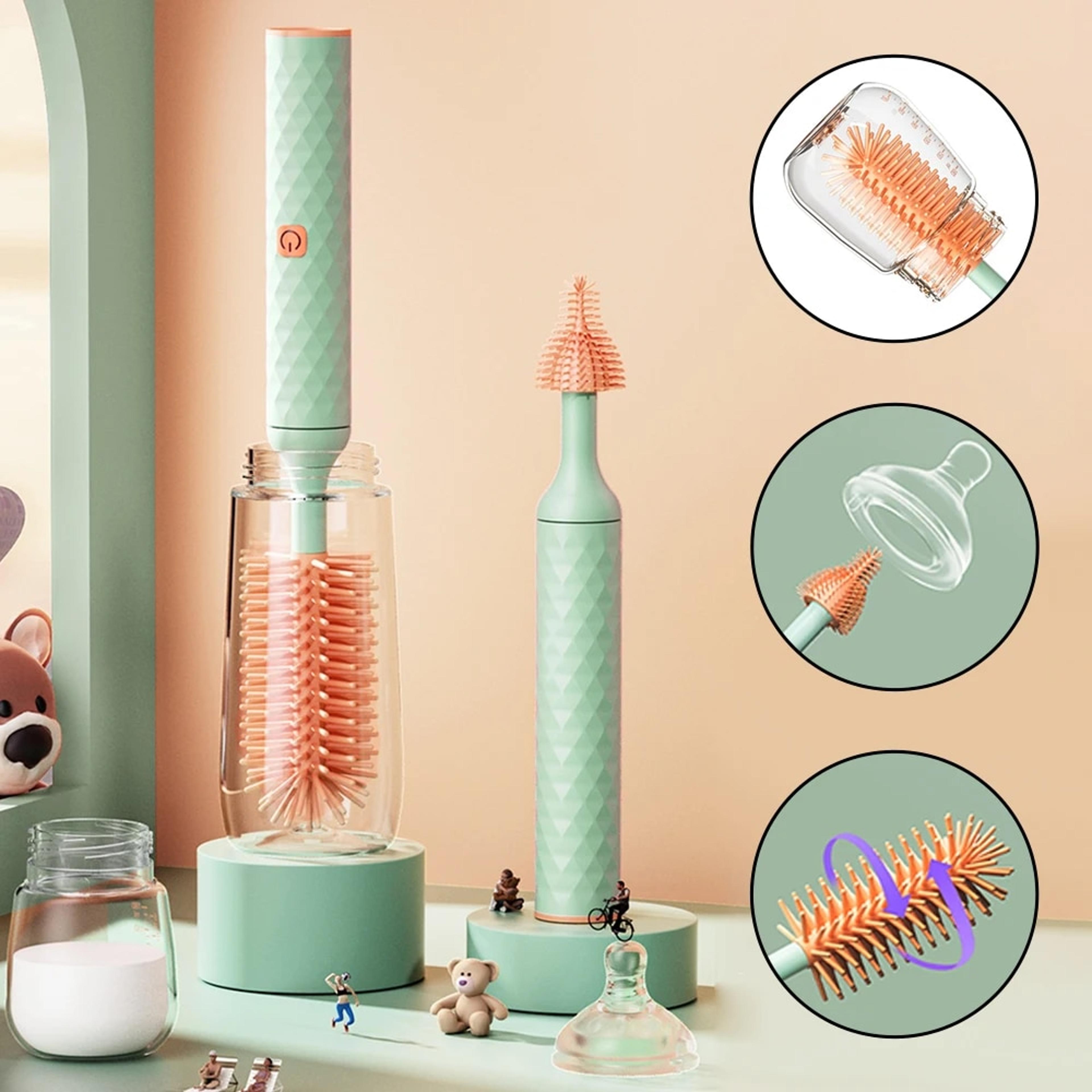 electric bottle brush set waterproof rotating baby bottle cleaning brush kit