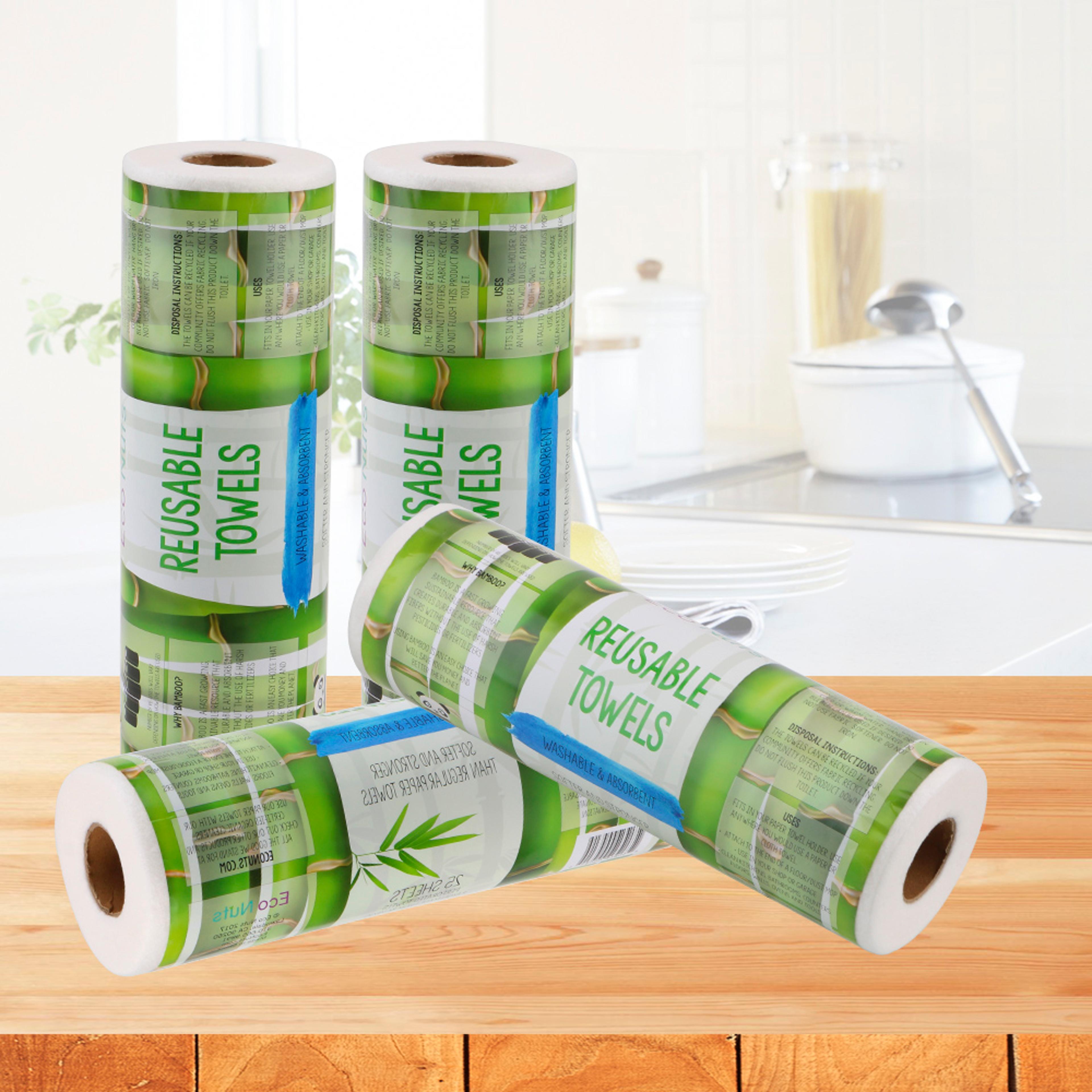 ecoclean reusable bamboo towels roll washable paper towels for kitchen cleaning