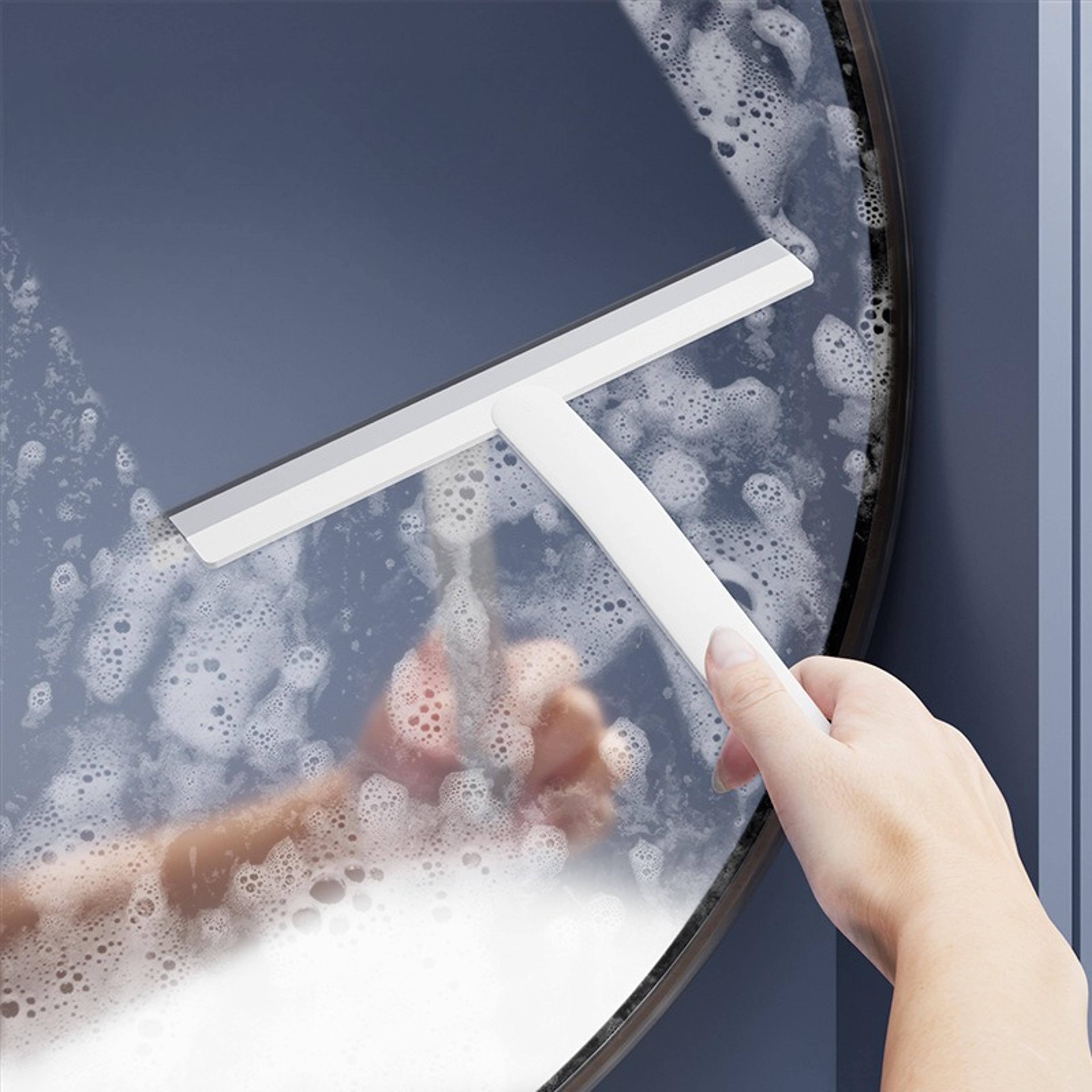 soft rubber glass scraper window squeegee for bathroom floors, mirrors & glass cleaning