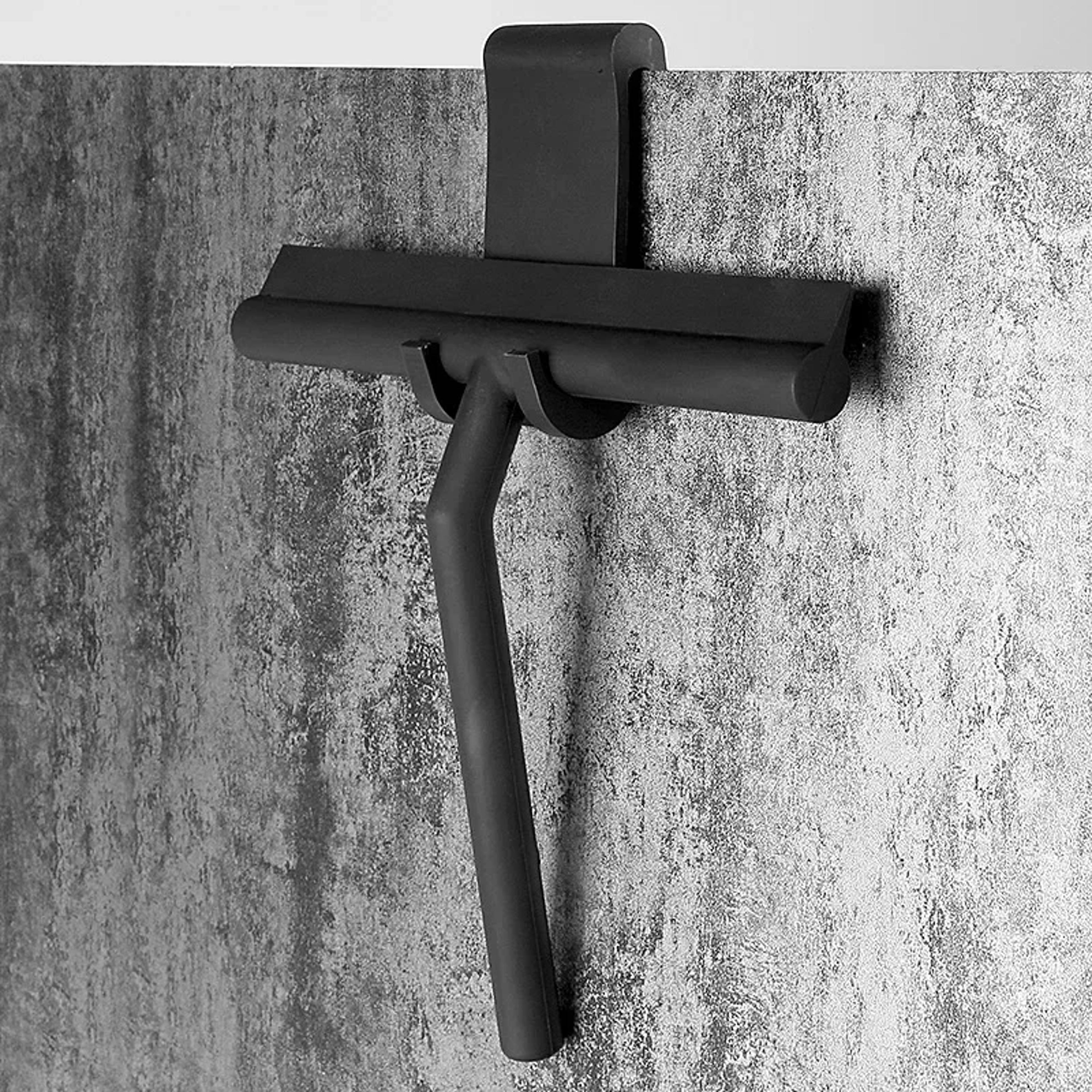 premium shower squeegee with wall hanger for glass, mirrors & windows