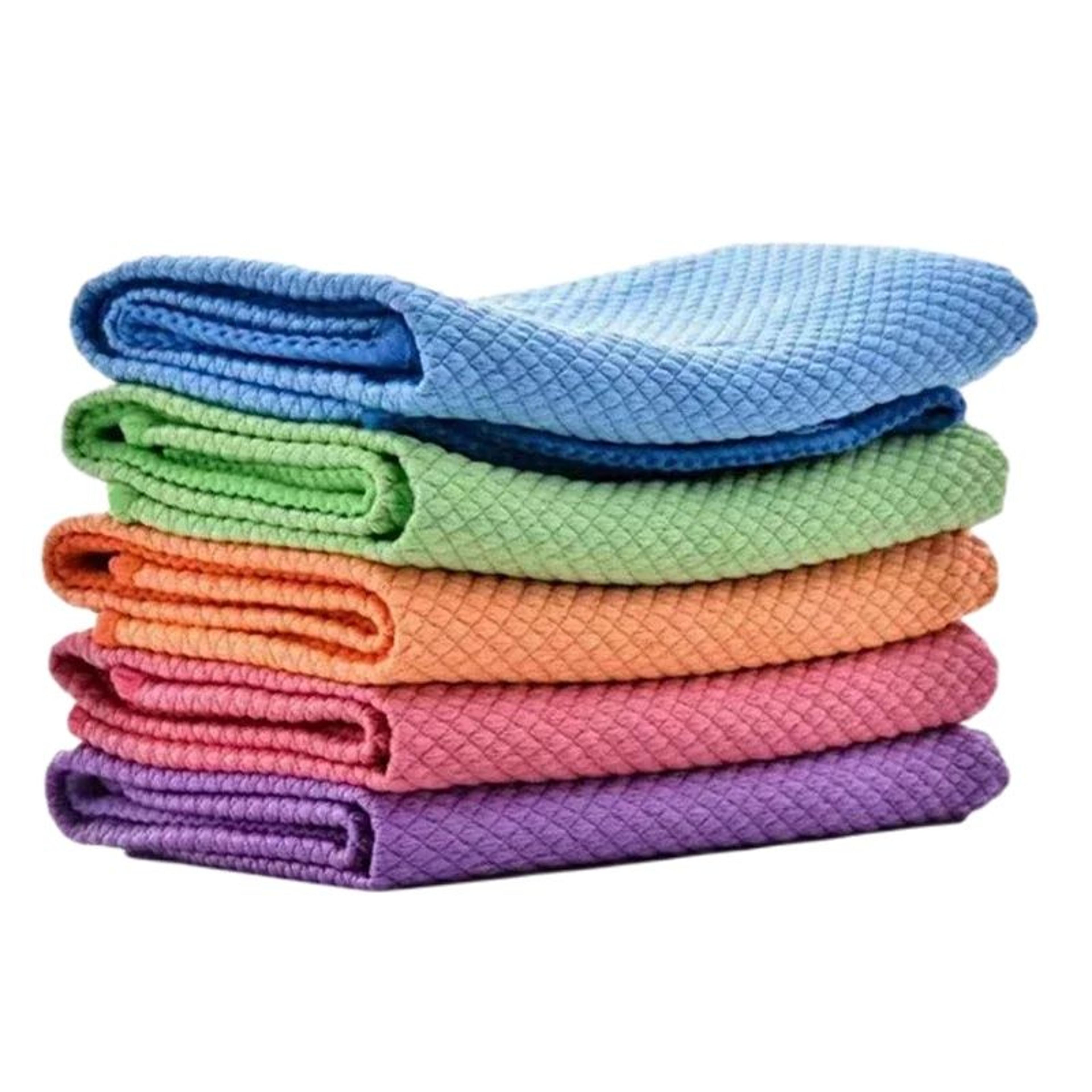 ultra absorbent microfiber cleaning cloth reusable dish cloths for kitchen & glass cleaning