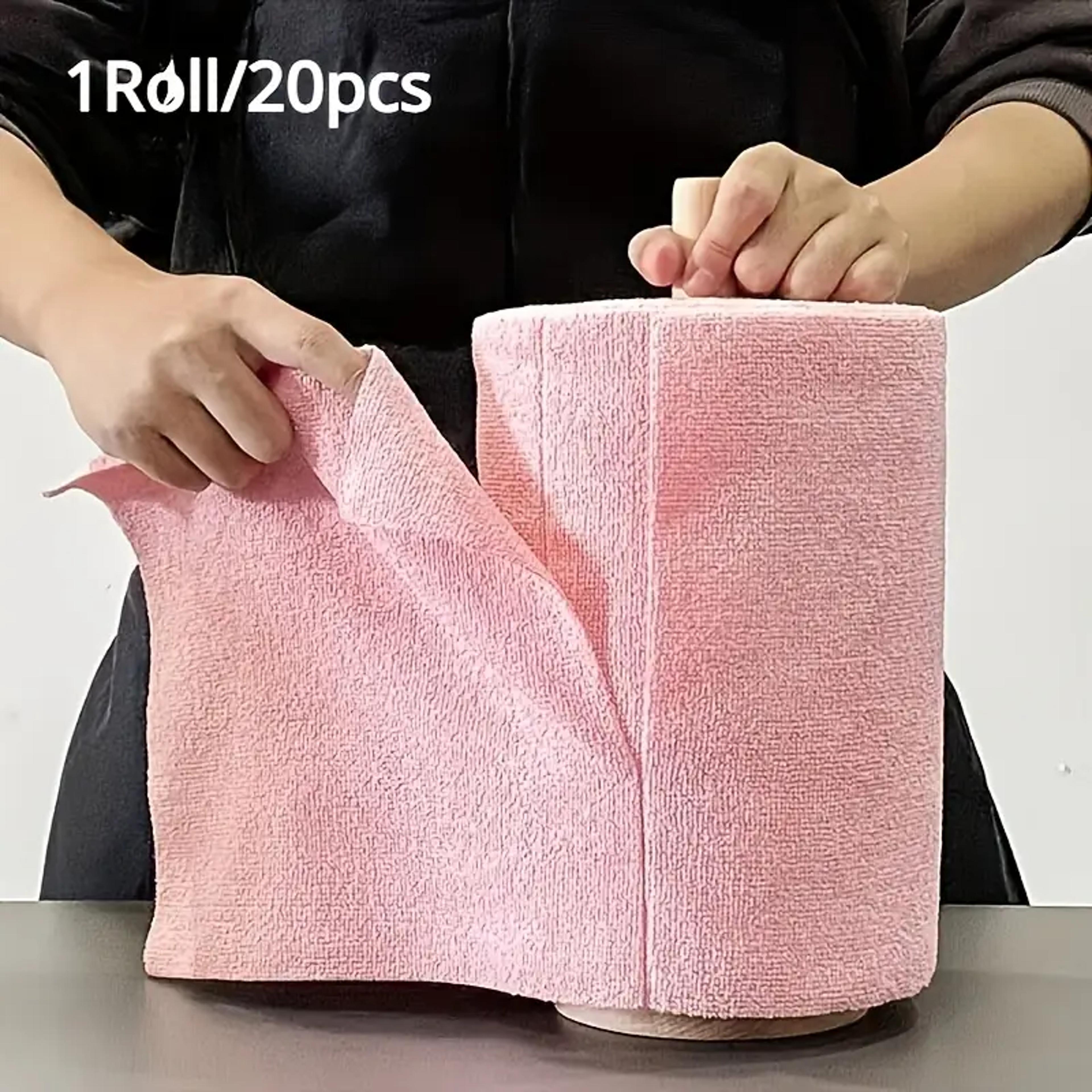 ecoclean reusable microfiber cleaning wipes roll washable high absorbency microfiber kitchen towels