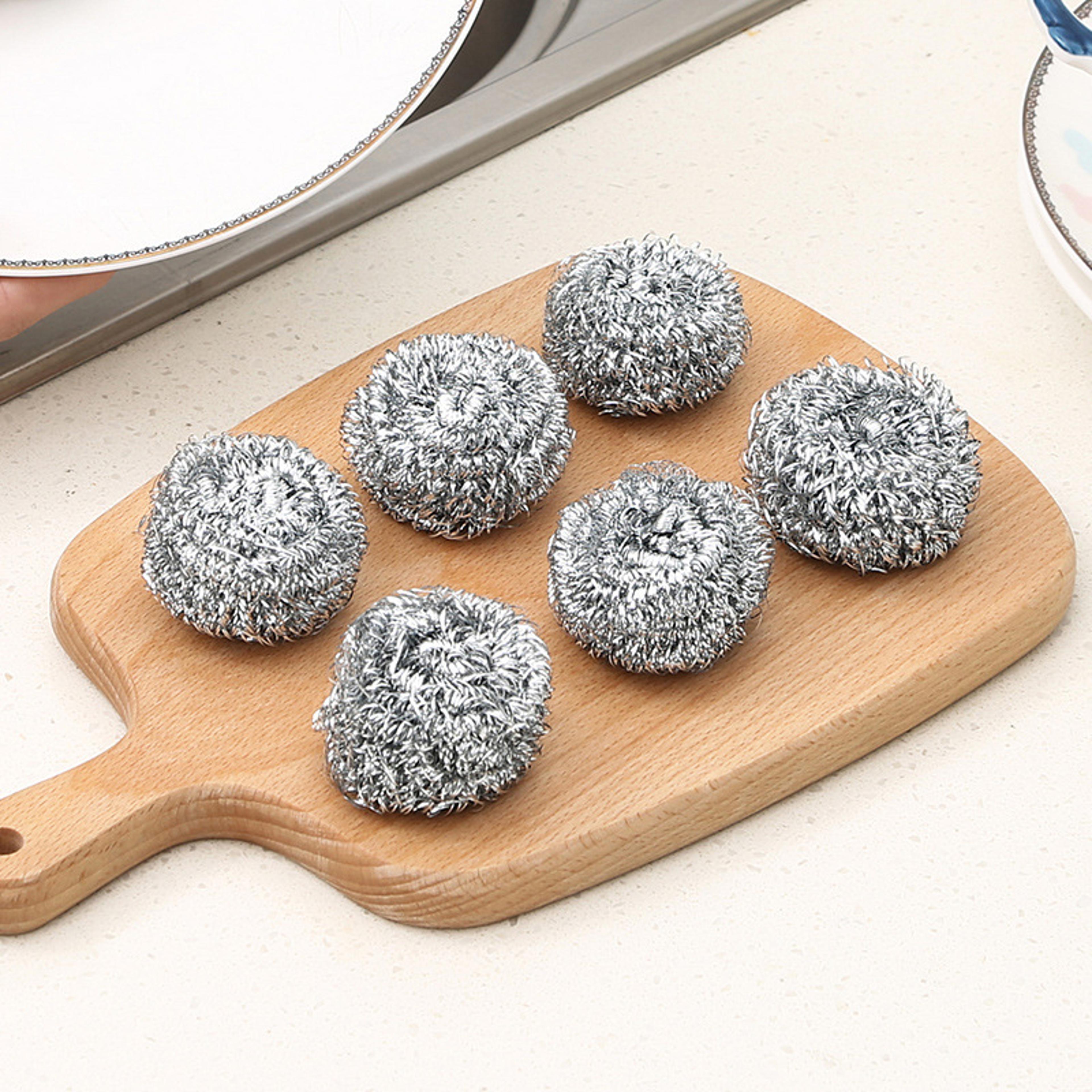 heavy duty stainless steel scrubber piece scouring pad set for pots, pans & kitchen cleaning