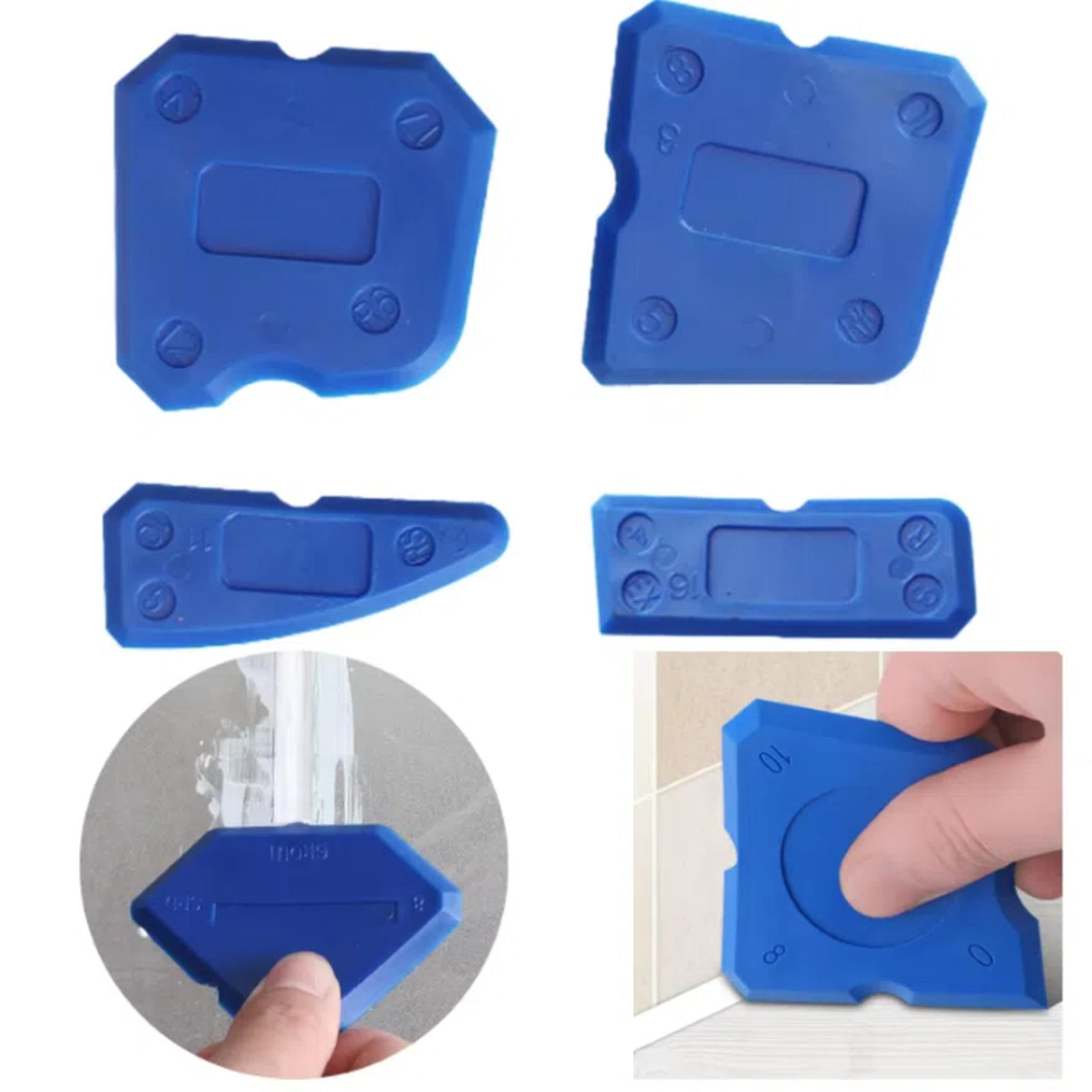 silicone caulking tool kit with sealant remover & grout finishing scrapers