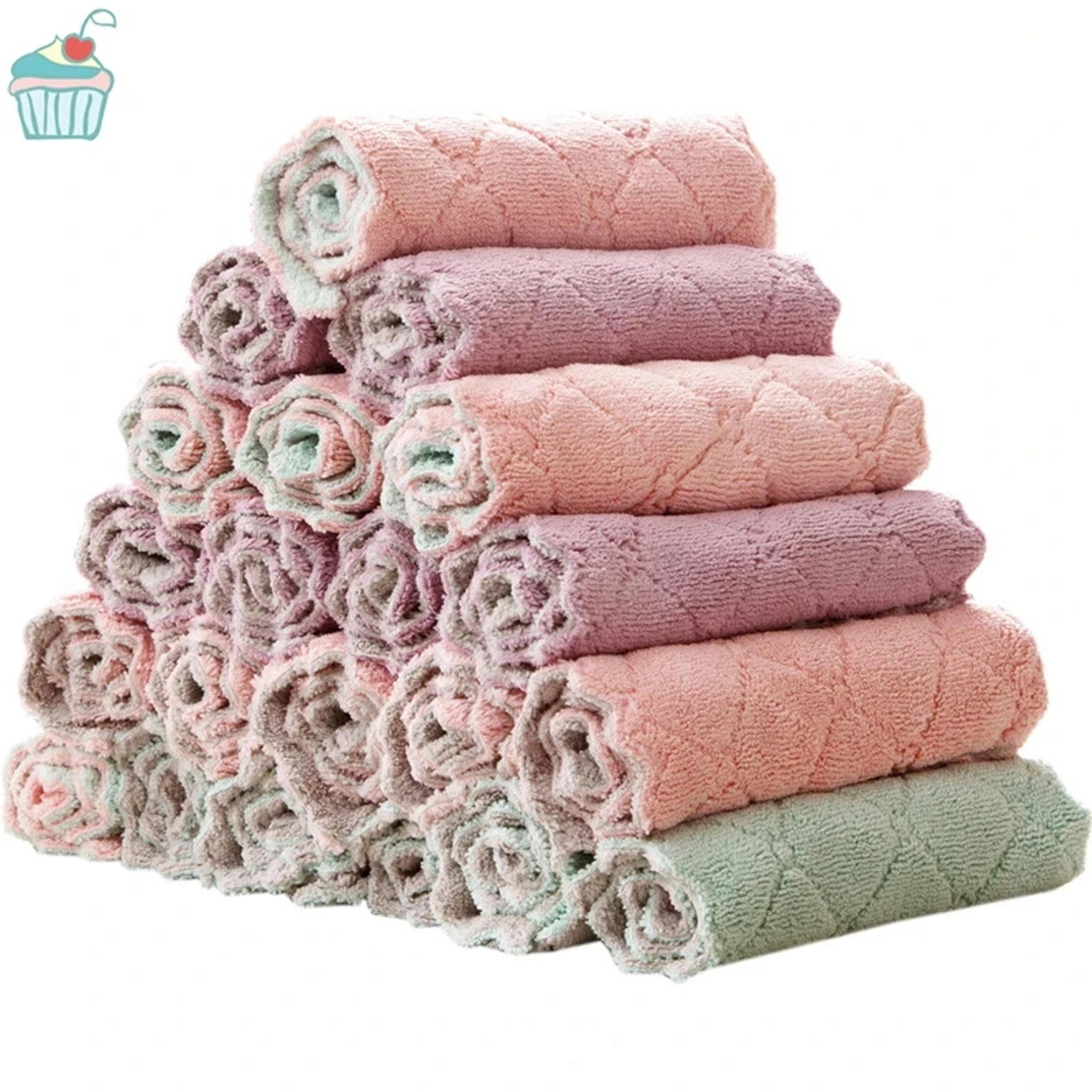 ultra absorbent dishwashing cloth set reusable kitchen cleaning cloth for grease free cleaning