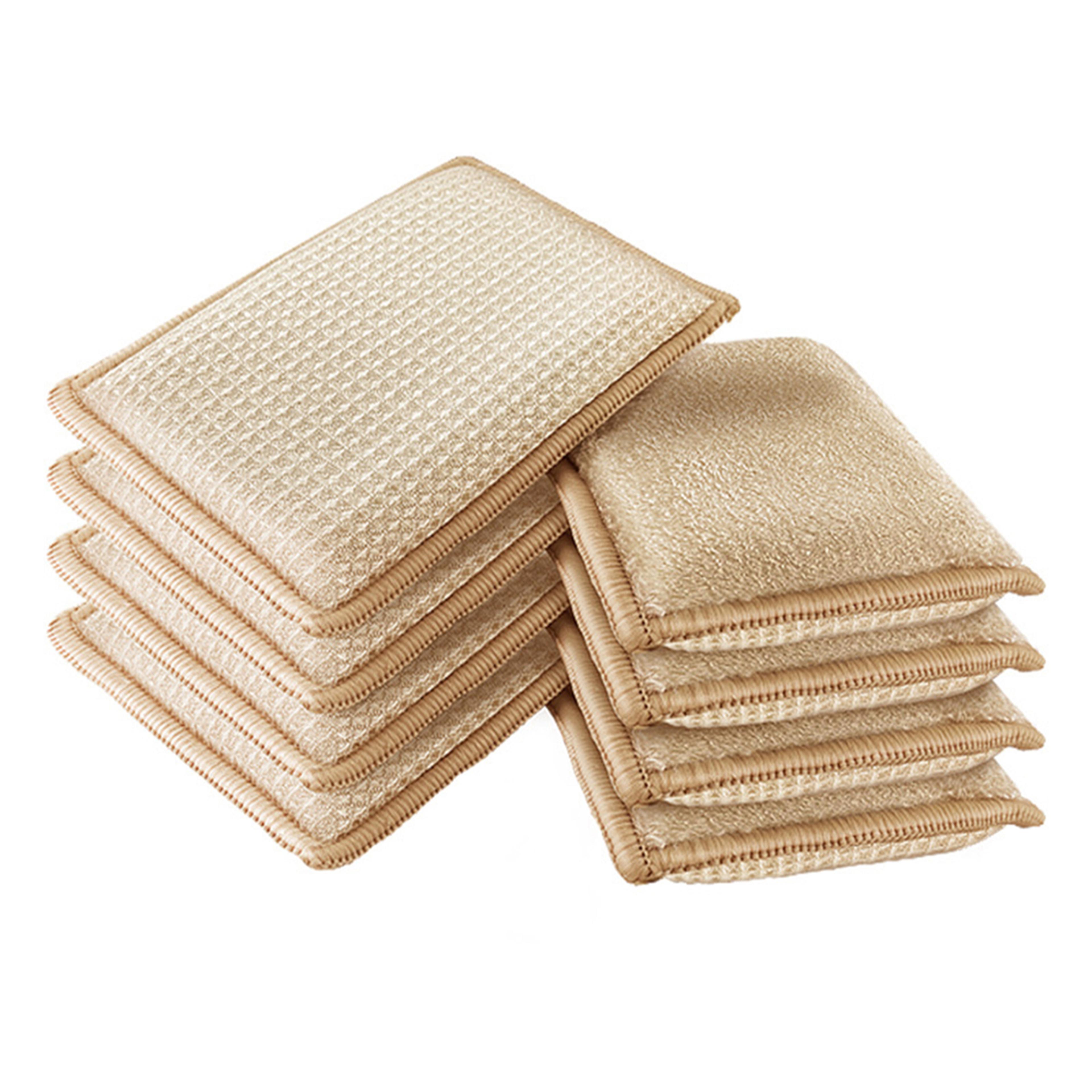 ecoclean bamboo dish sponge pack reusable dishwashing sponge set for everyday kitchen cleaning