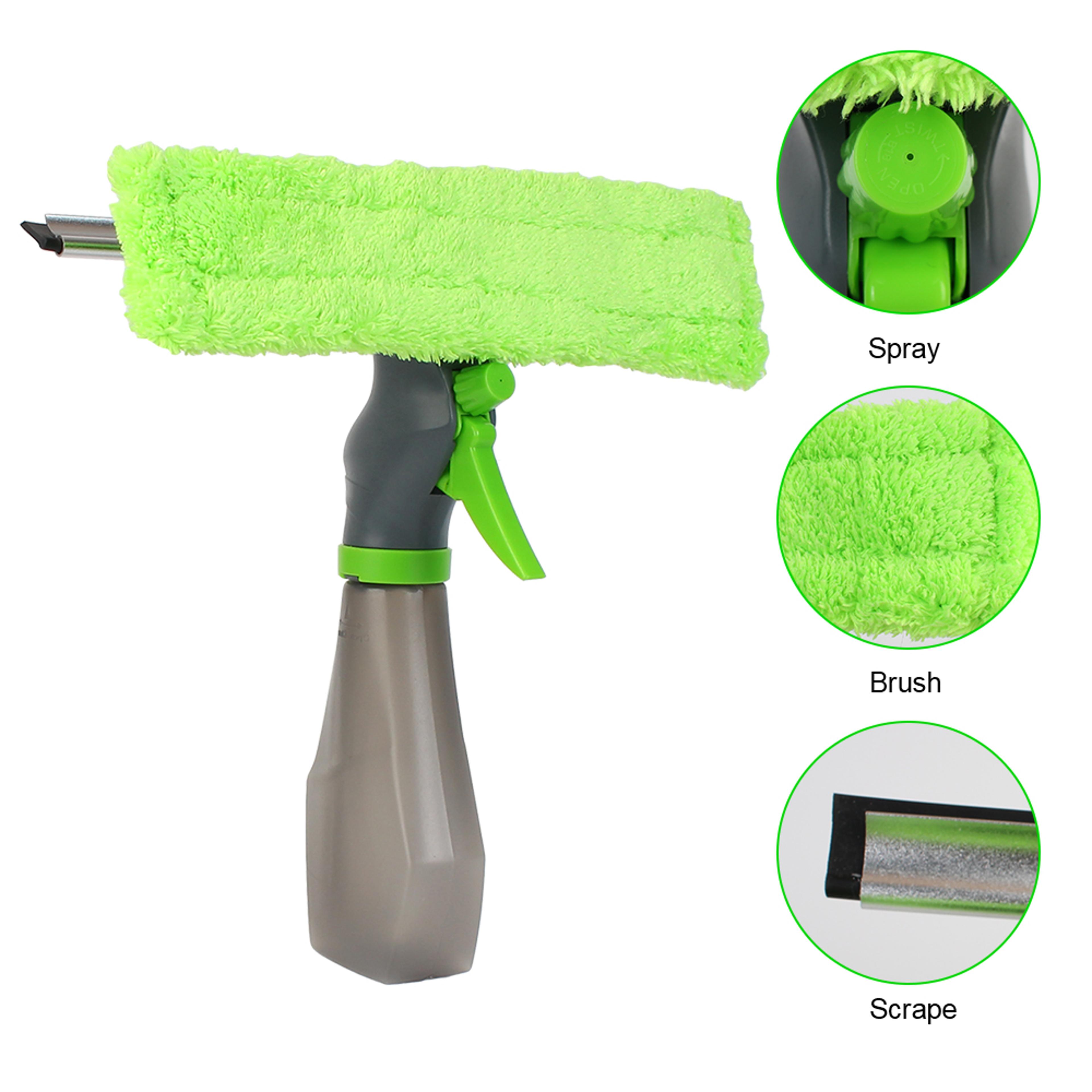 window cleaner spray bottle with microfiber window cleaner pad & window squeegee