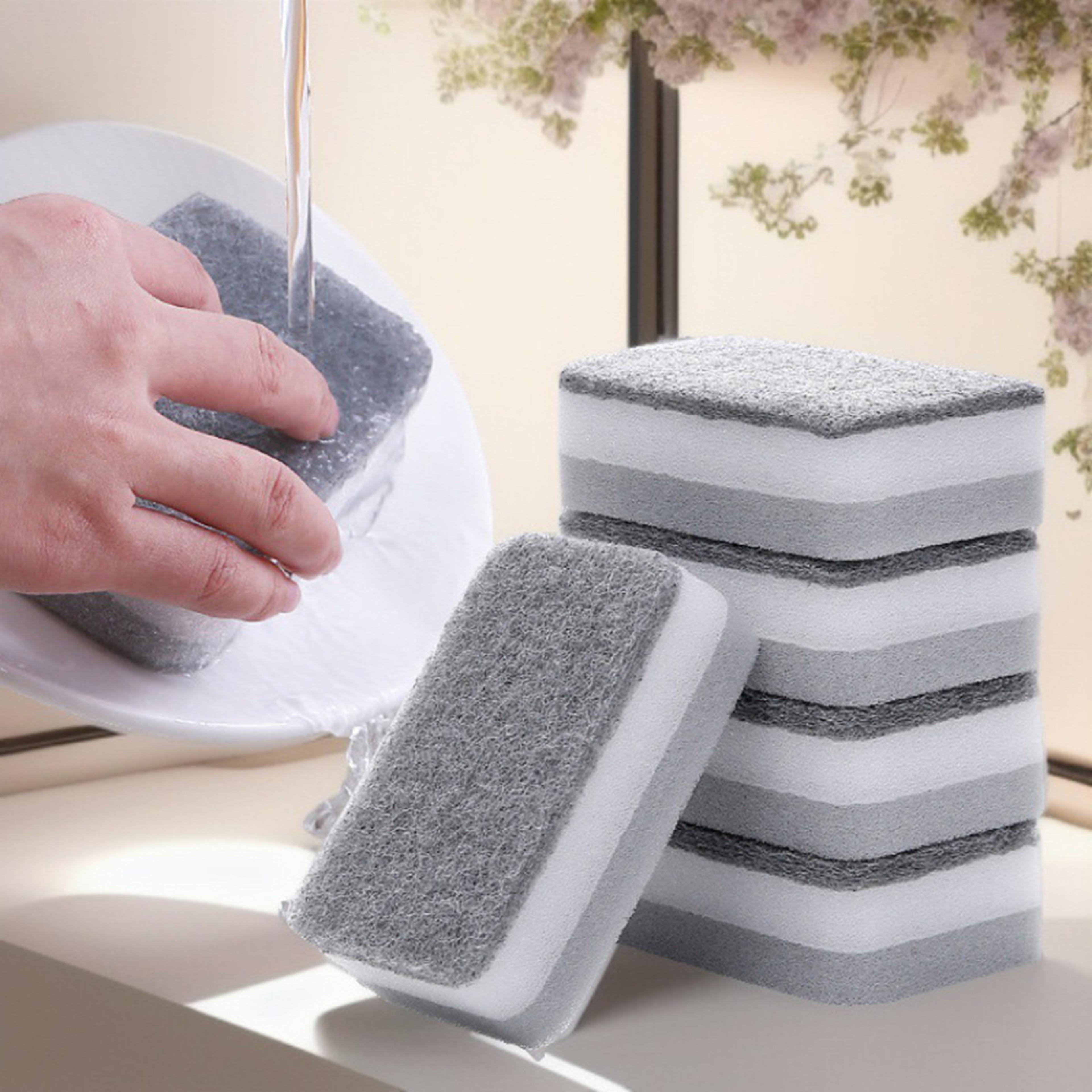 double sided dishwashing sponge scouring pad reusable kitchen cleaning cloth