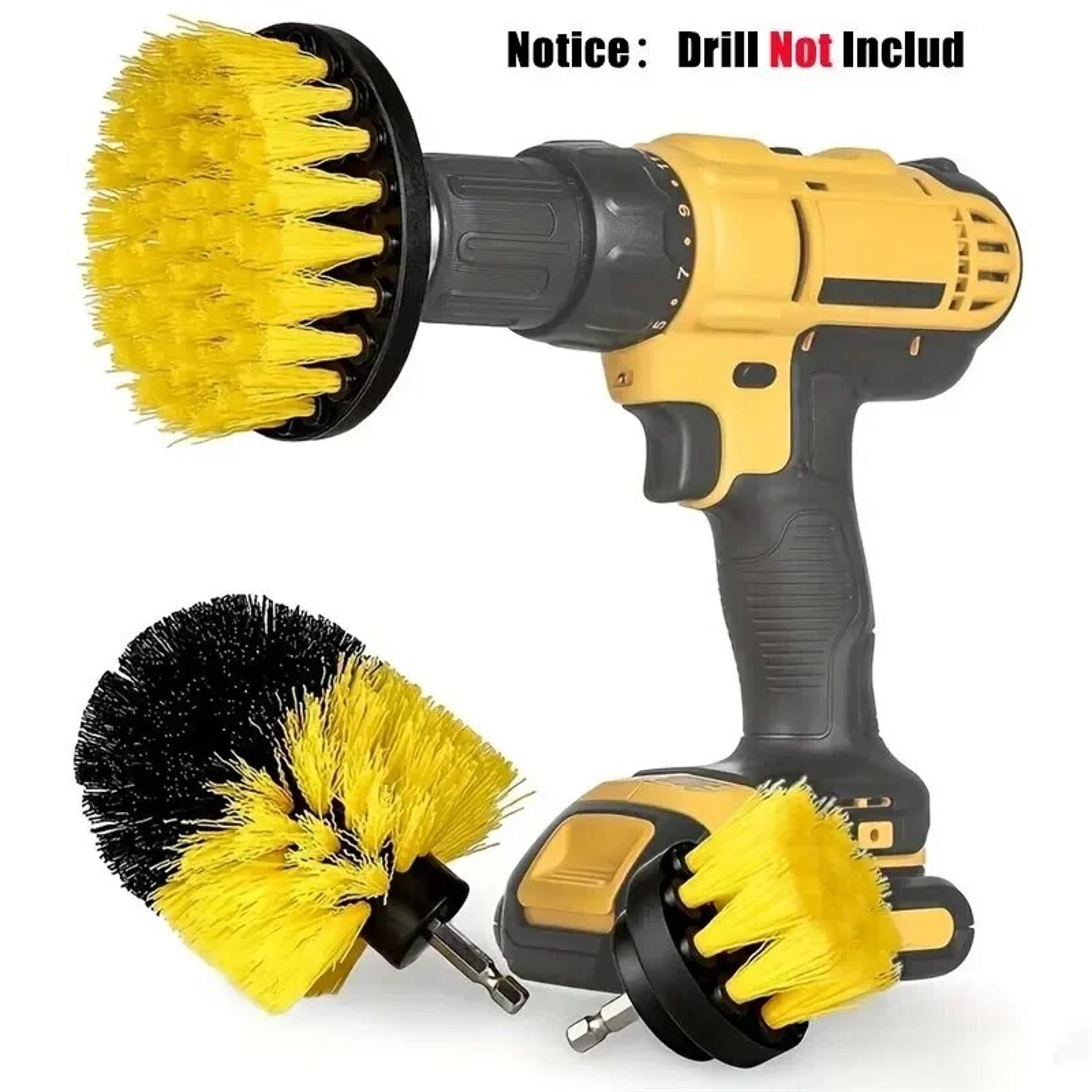 turboclean drill brush attachment set 3pcs power scrubber for bathroom tile, grout & carpet