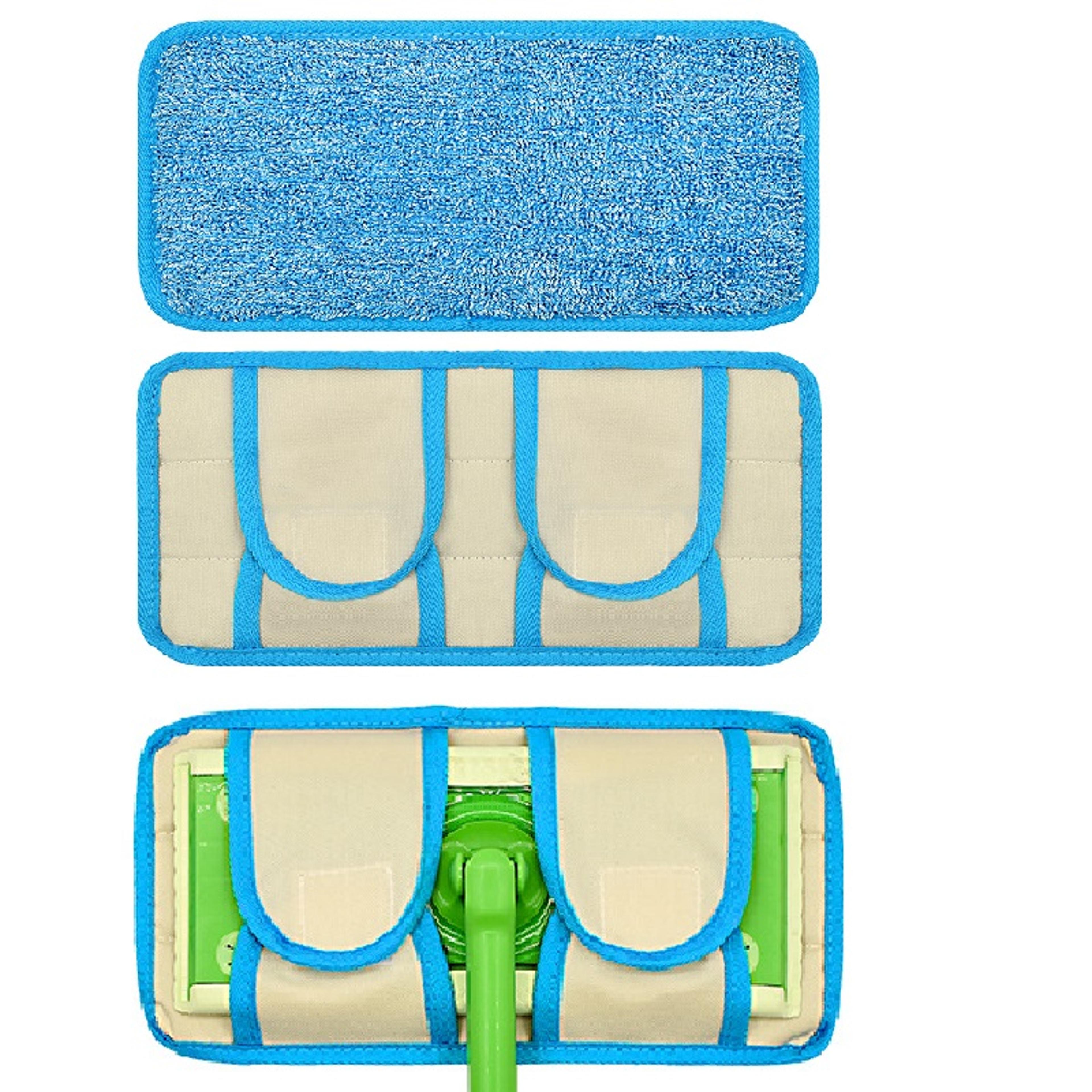 reusable microfiber mop pads for swiffer sweeper compatible wet & dry washable floor cleaning cloths