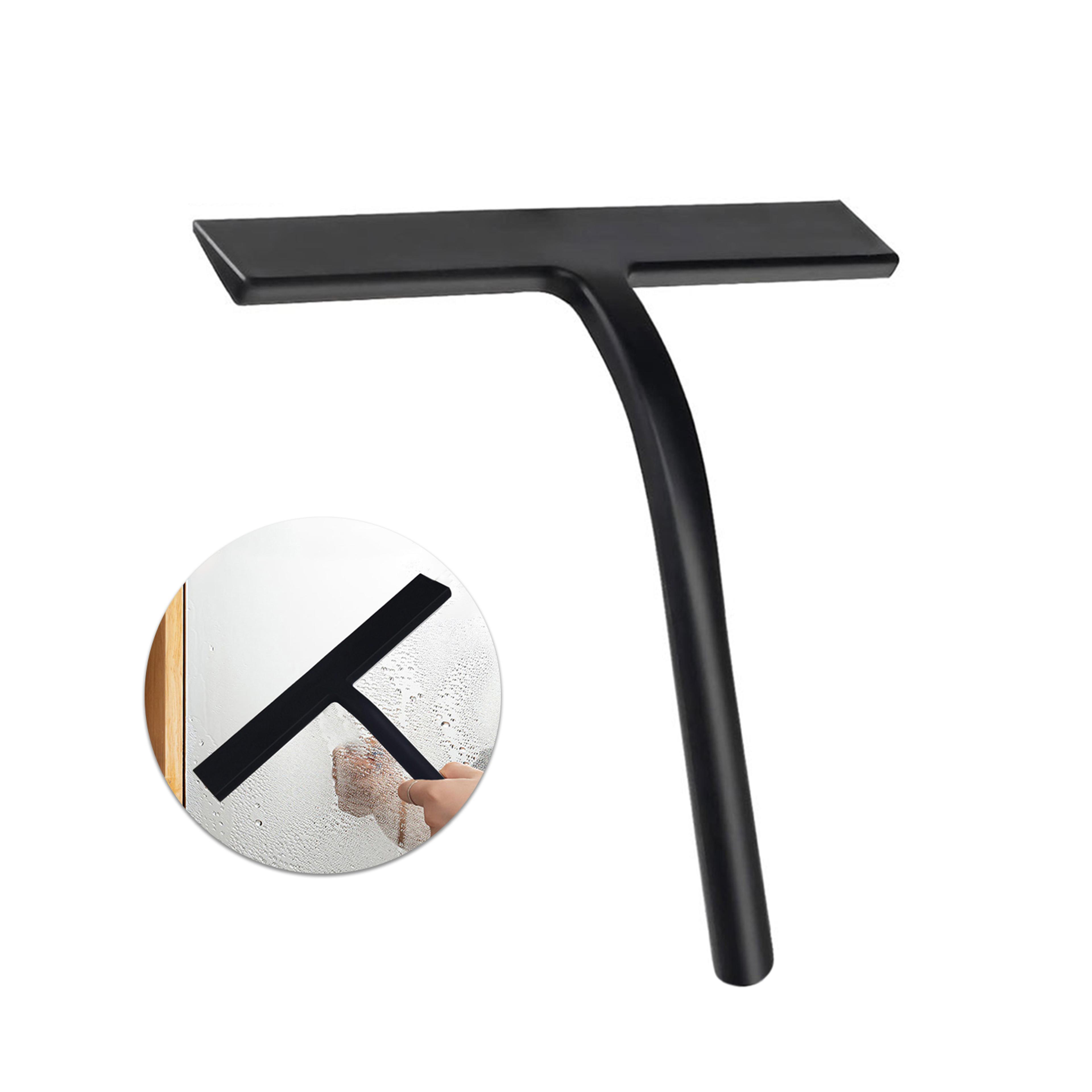 crystalclear silicone shower squeegee for glass, mirrors & car windows with ergonomic handle