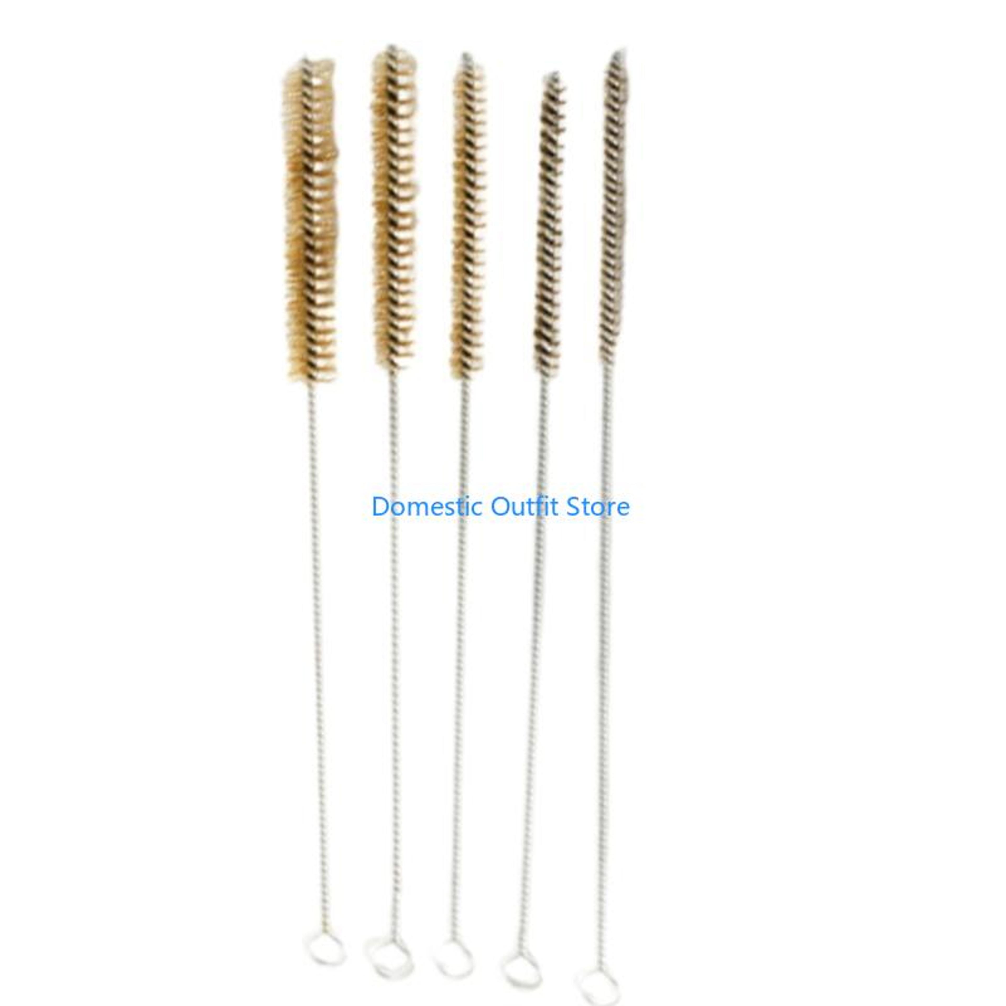 piece brass pipe cleaning brush set with long handle for tube & bore cleaning