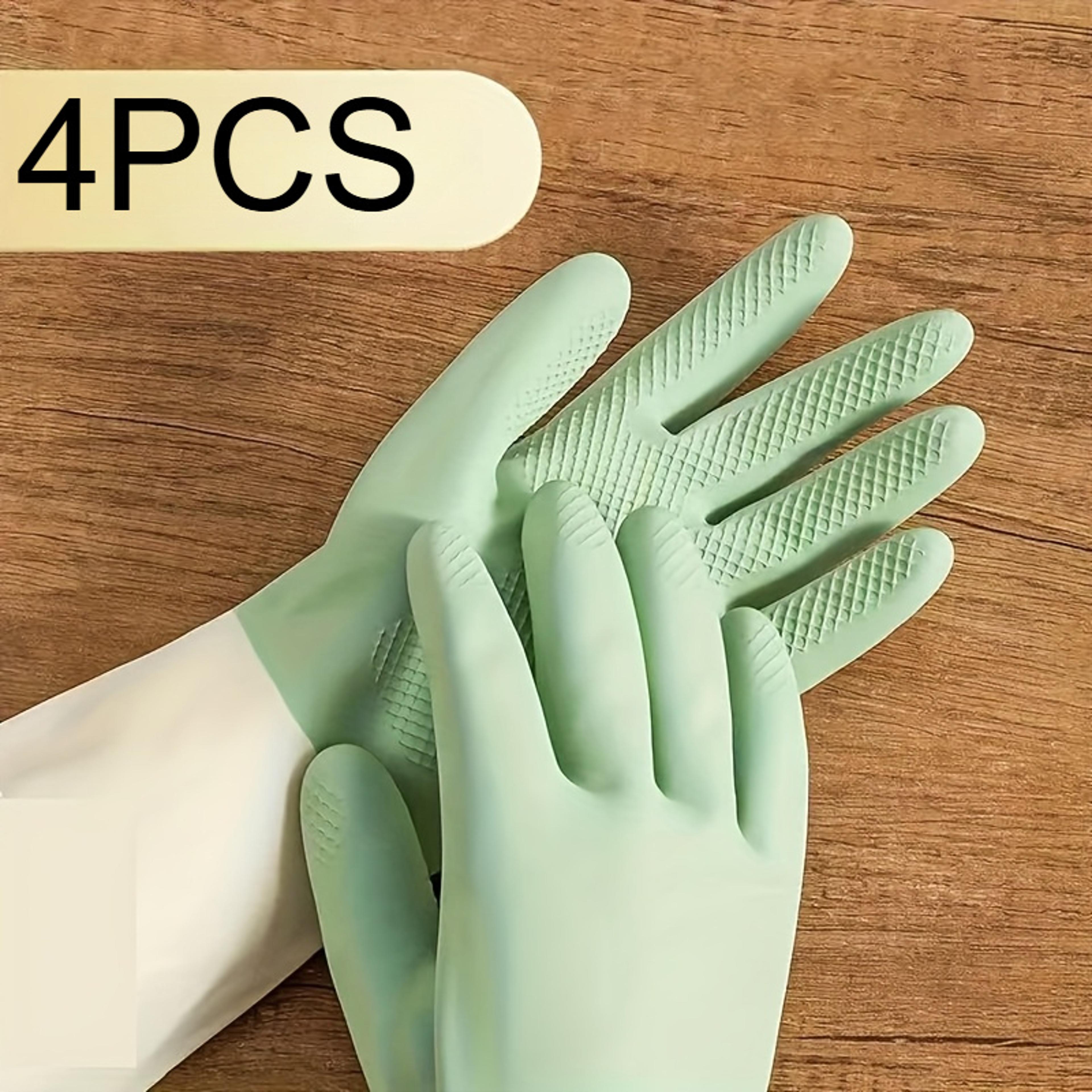 waterproof cleaning gloves pack reusable latex dishwashing & household rubber gloves