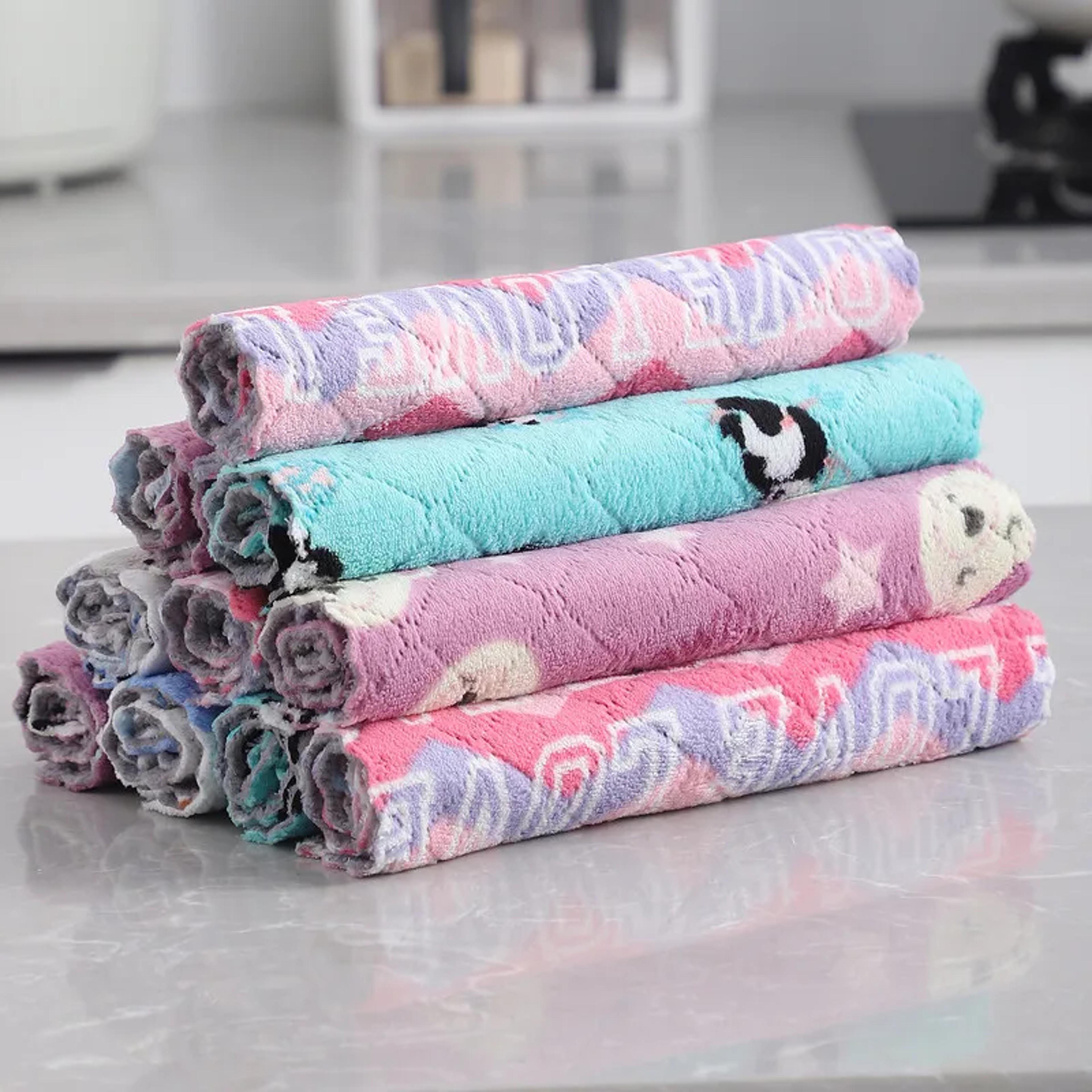 ultra absorbent microfiber cleaning cloth kitchen dish towel set for streak free cleaning