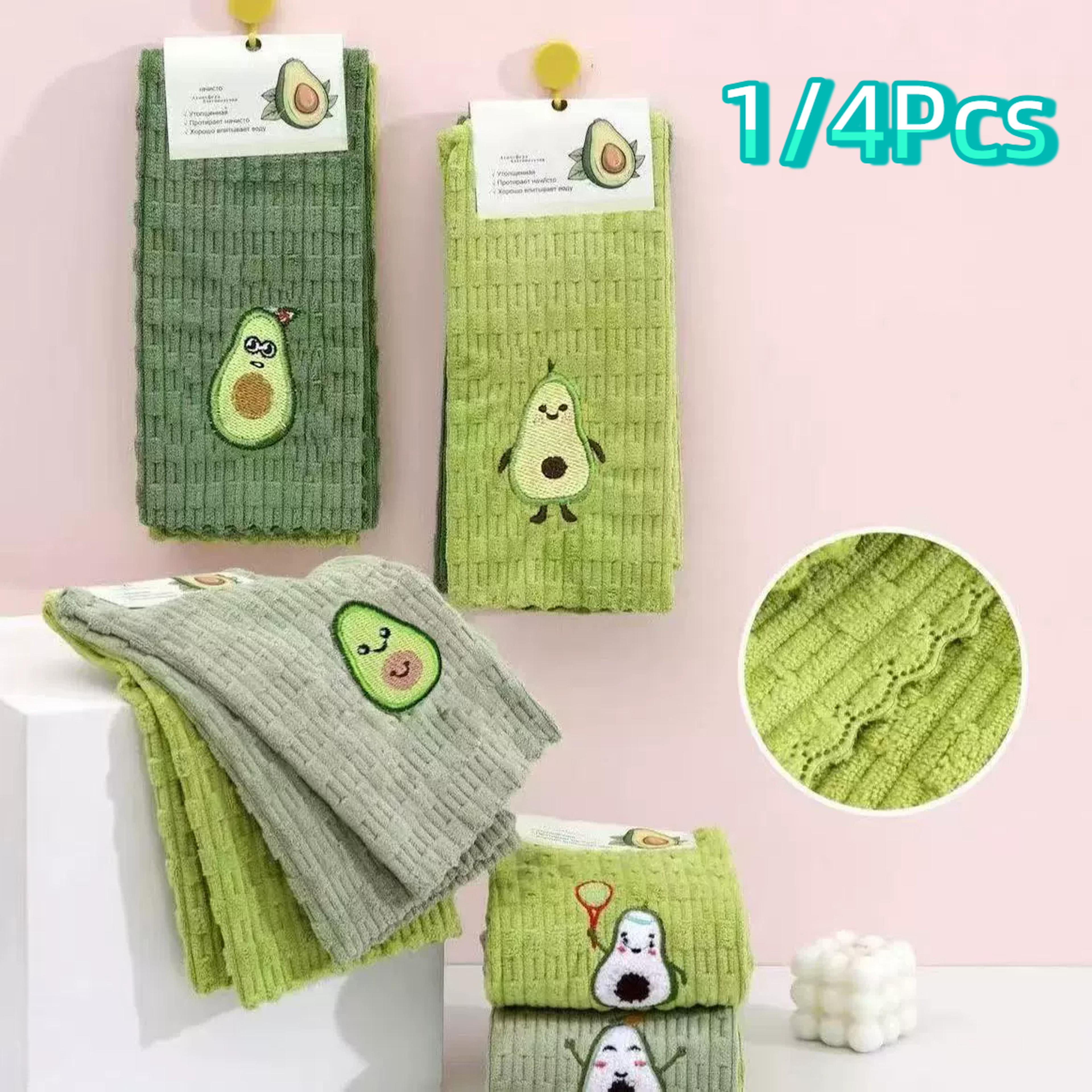 cute avocado kitchen dish cloth embroidered reusable kitchen towel for everyday cleaning