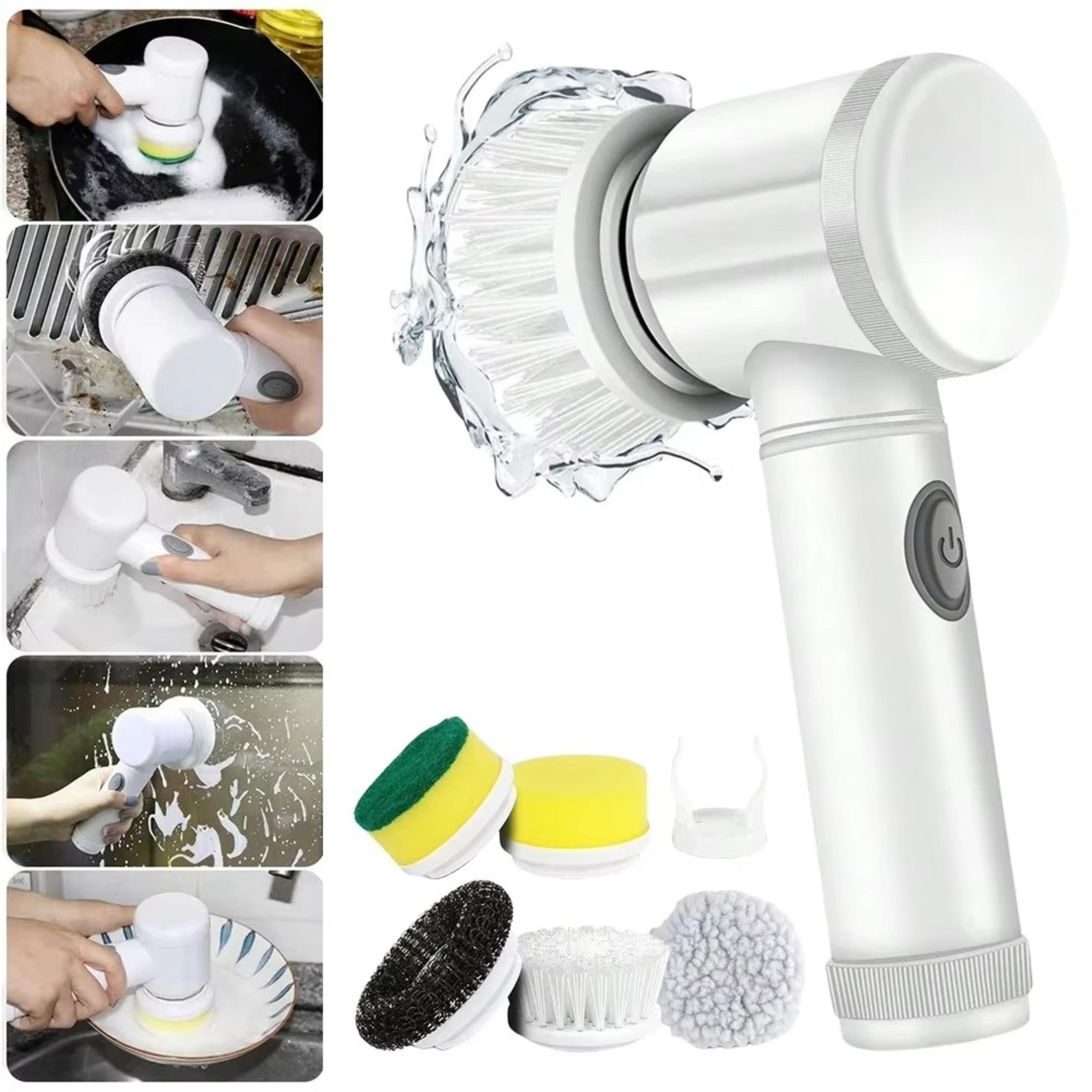 powerclean pro electric spin scrubber with replaceable brush heads