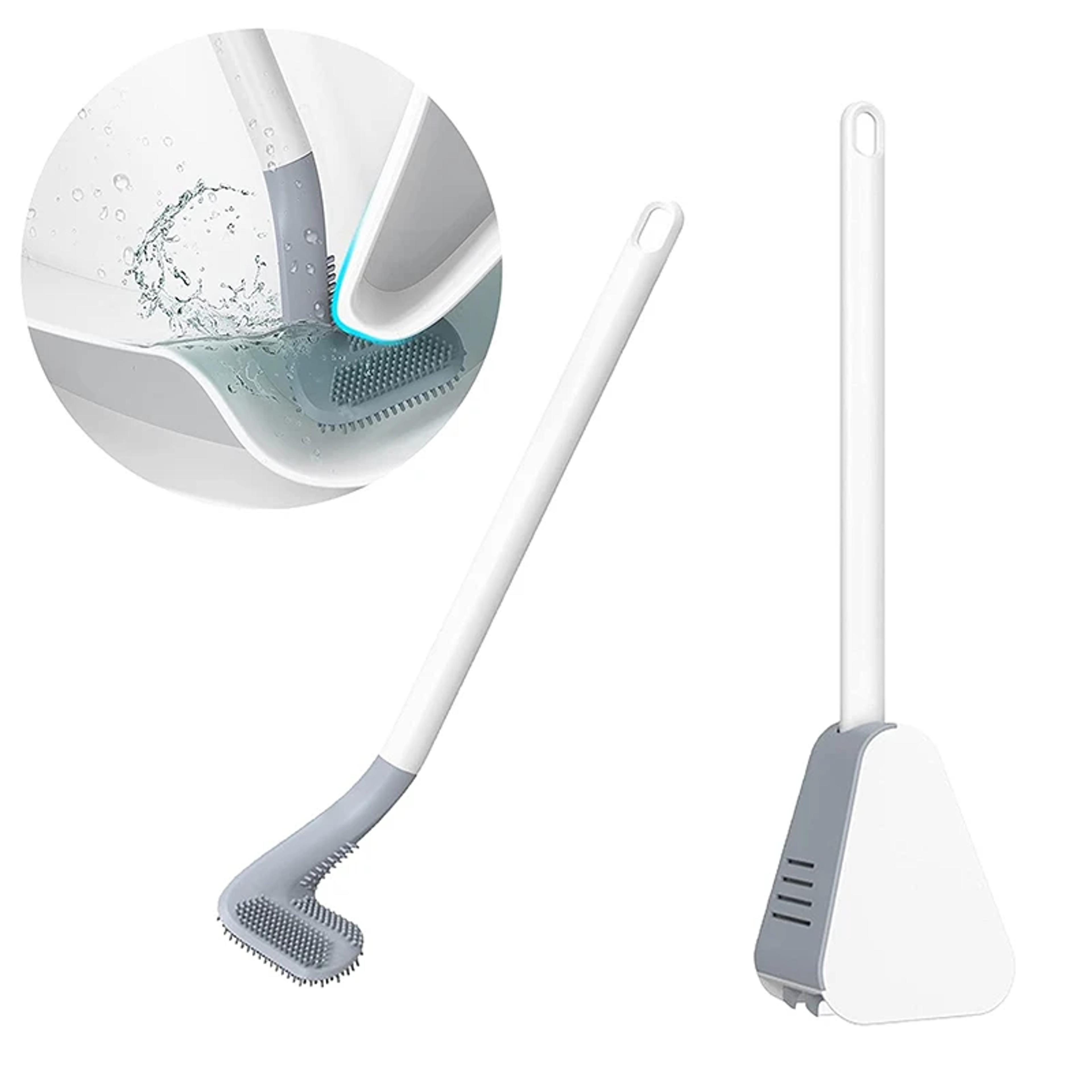 golfflex silicone toilet brush with quick dry holder wall mounted bathroom cleaning set
