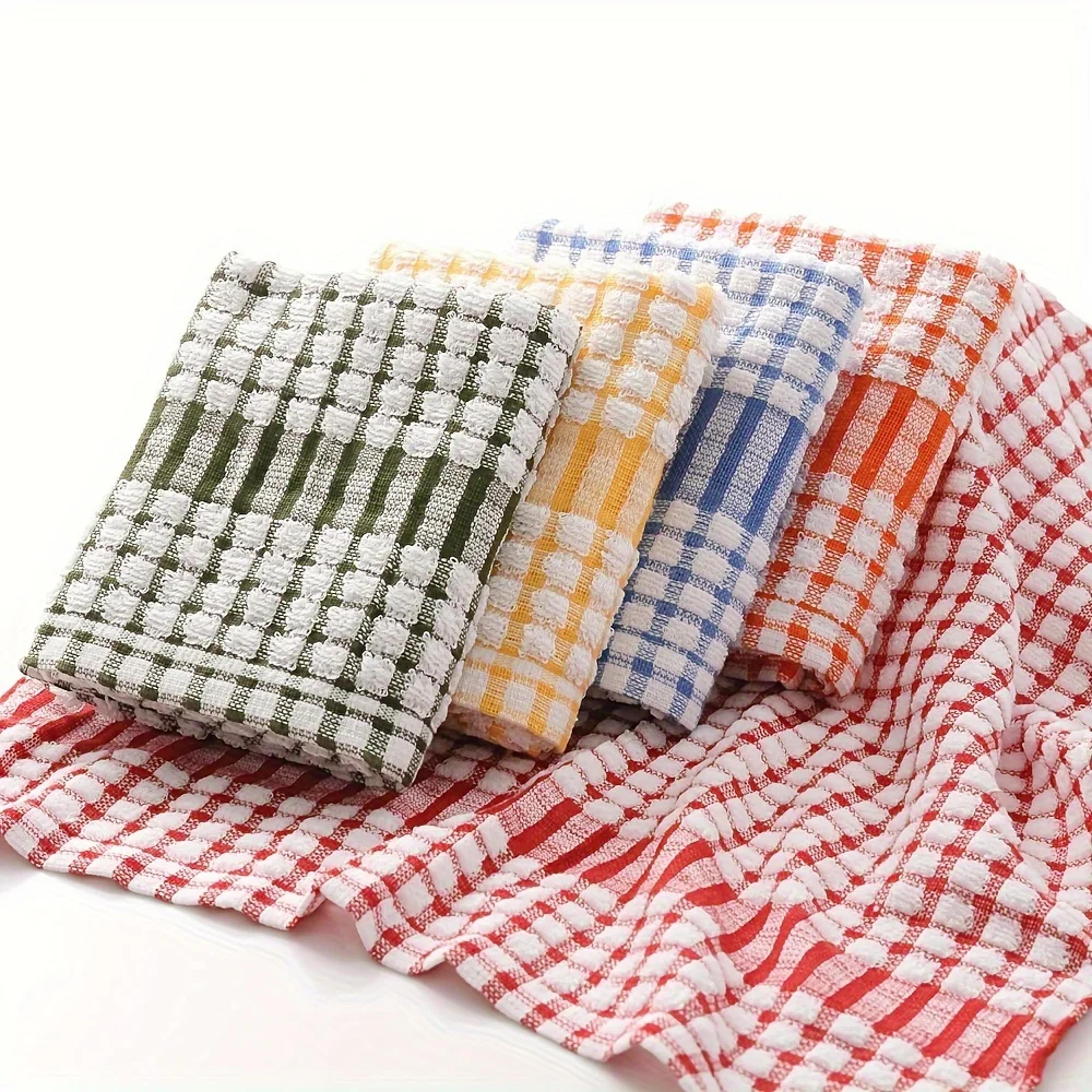 large reusable dish towels absorbent plaid kitchen cleaning cloth for multi surface use