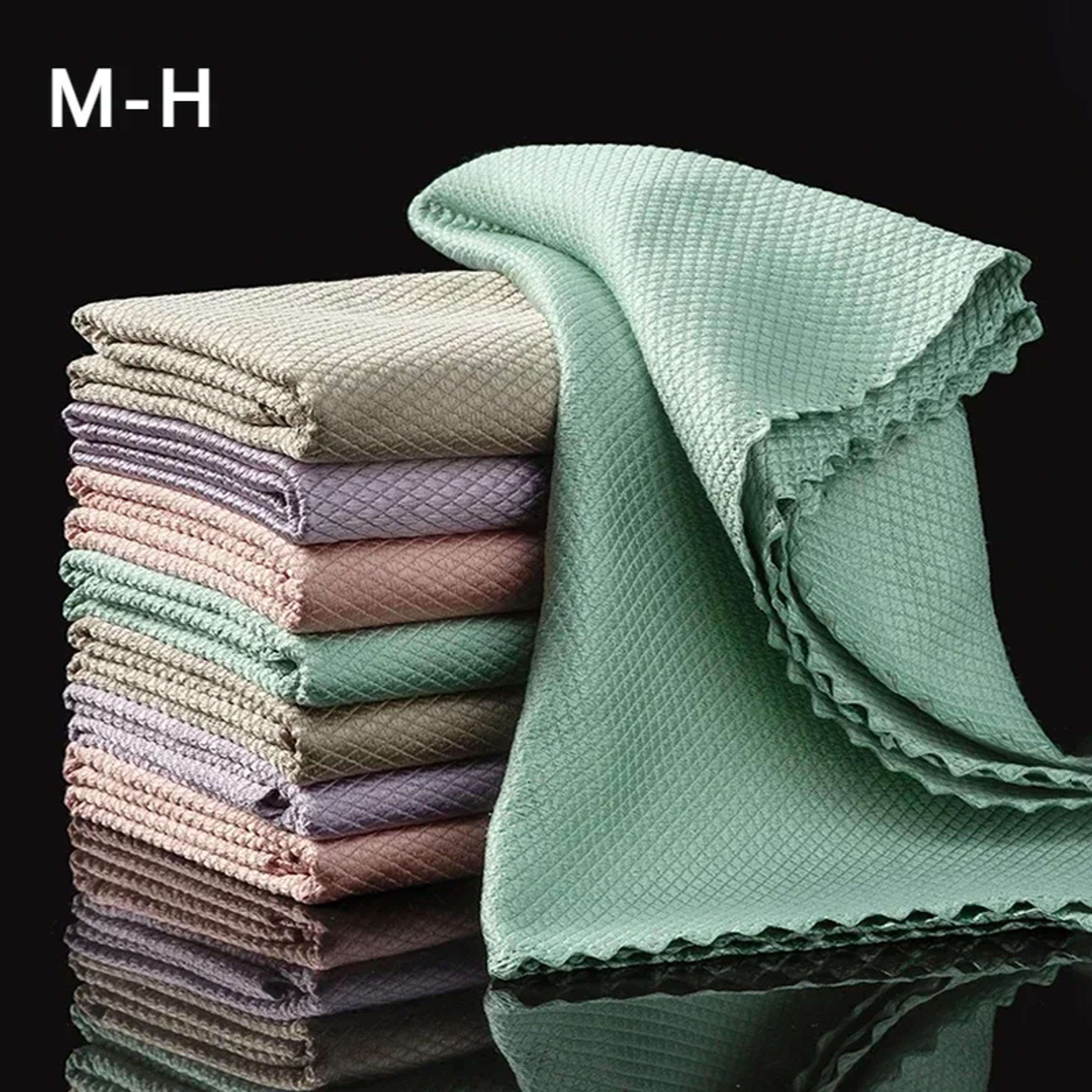 microfiber glass cleaning cloth lint free streak free window, mirror & car polishing towels