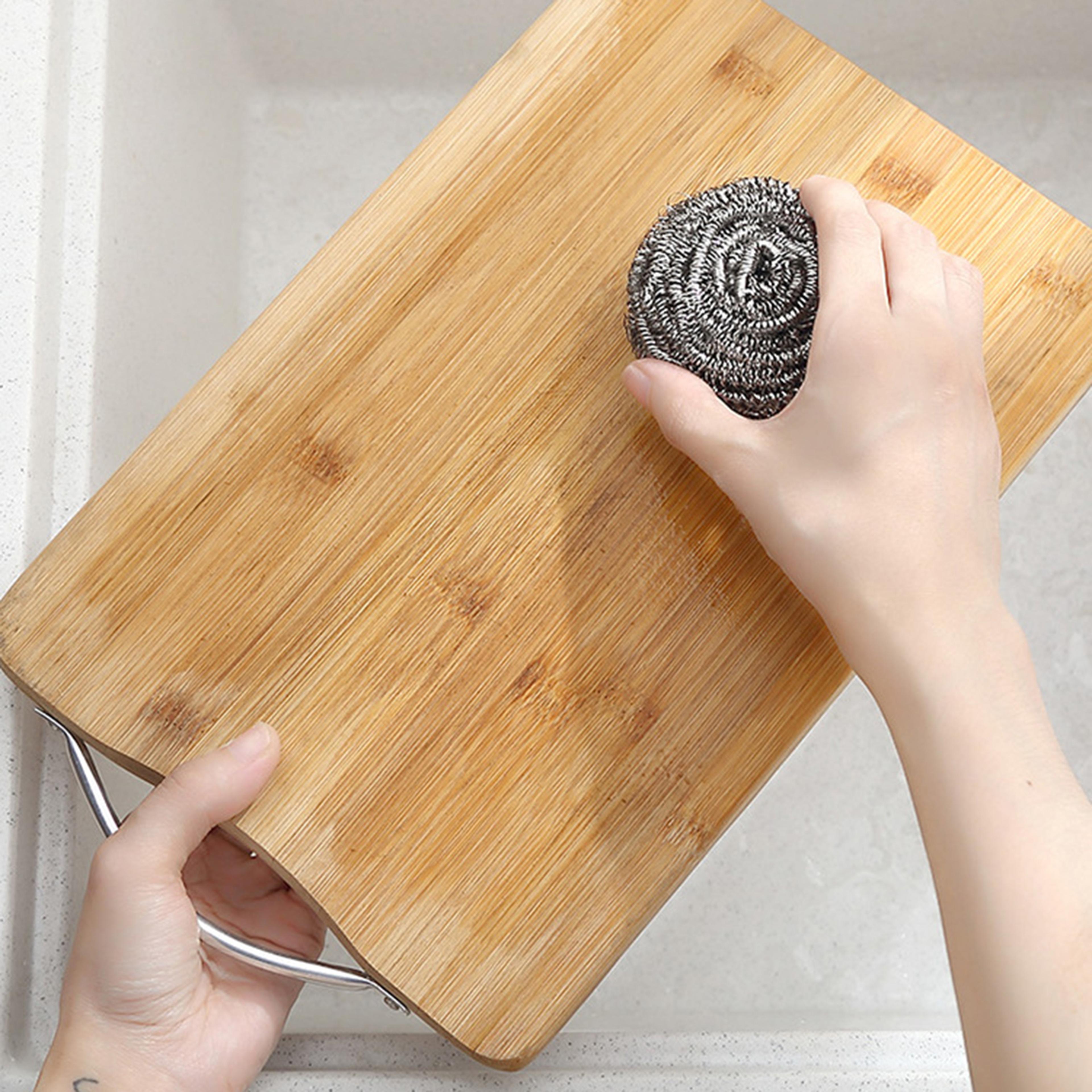 heavy duty stainless steel scouring pads 6-pack reusable steel wool scrubber for kitchen & bathroom cleaning