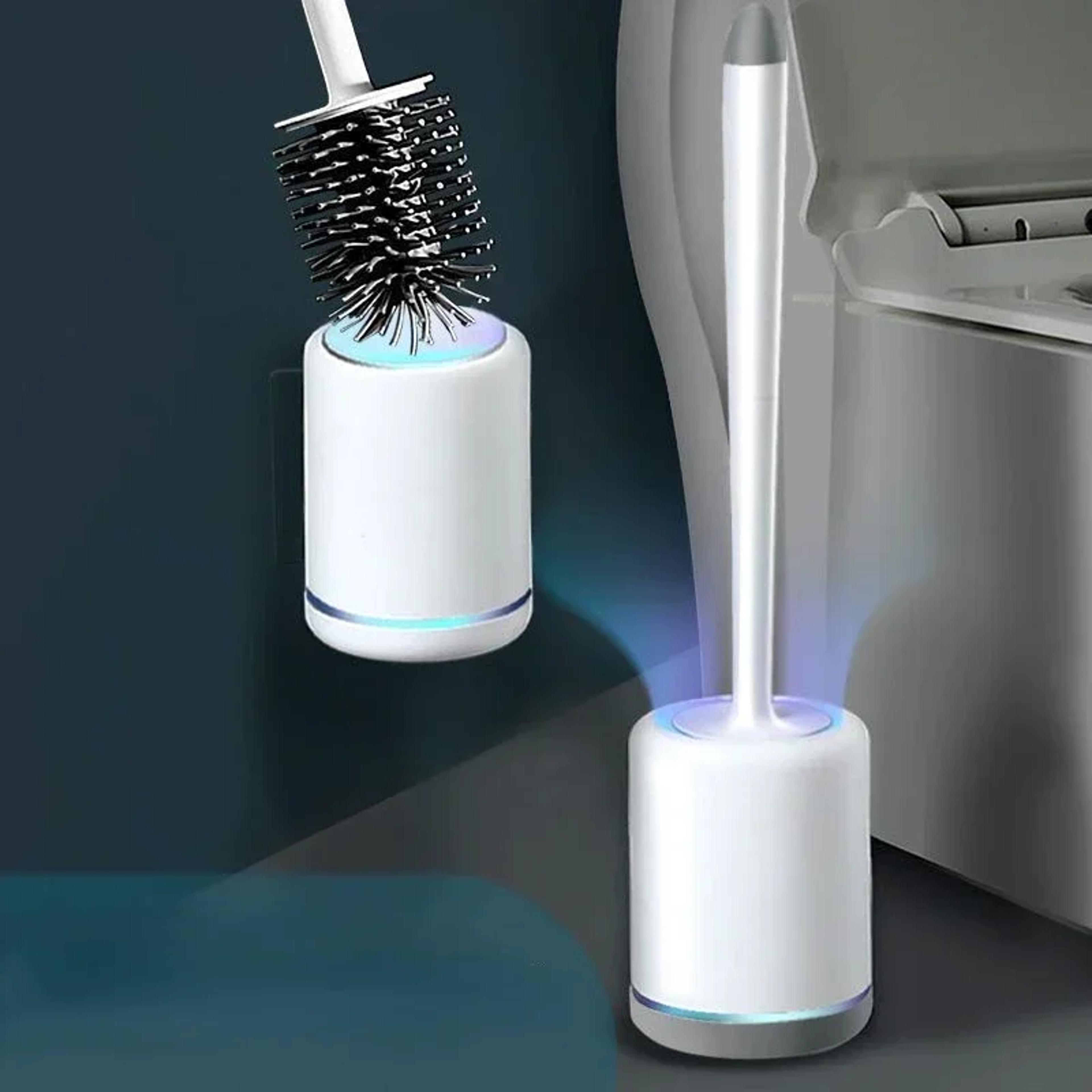 wall mounted silicone toilet brush with quick dry holder and long handle