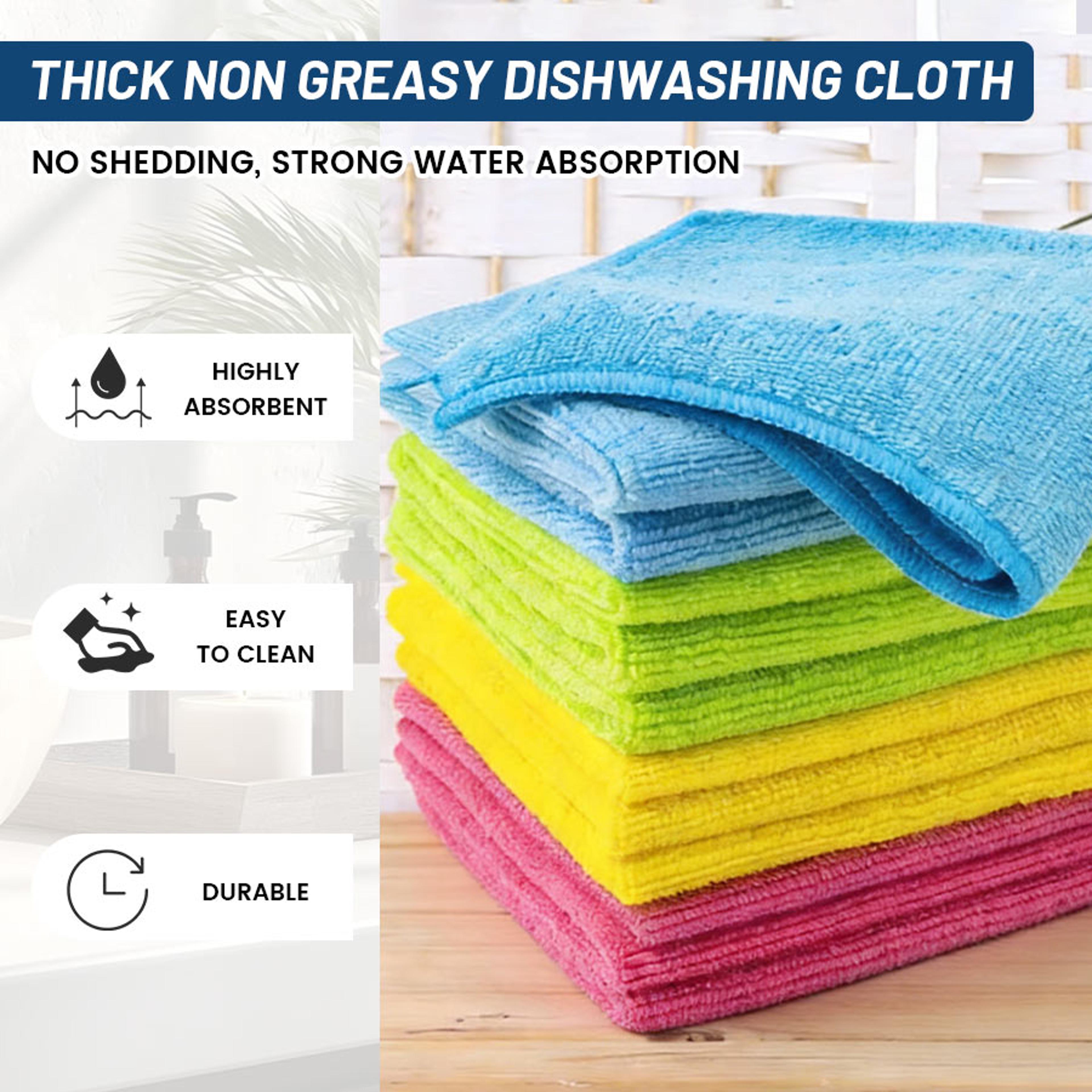 microfiber dish cloths thick lint free super absorbent kitchen cleaning towels