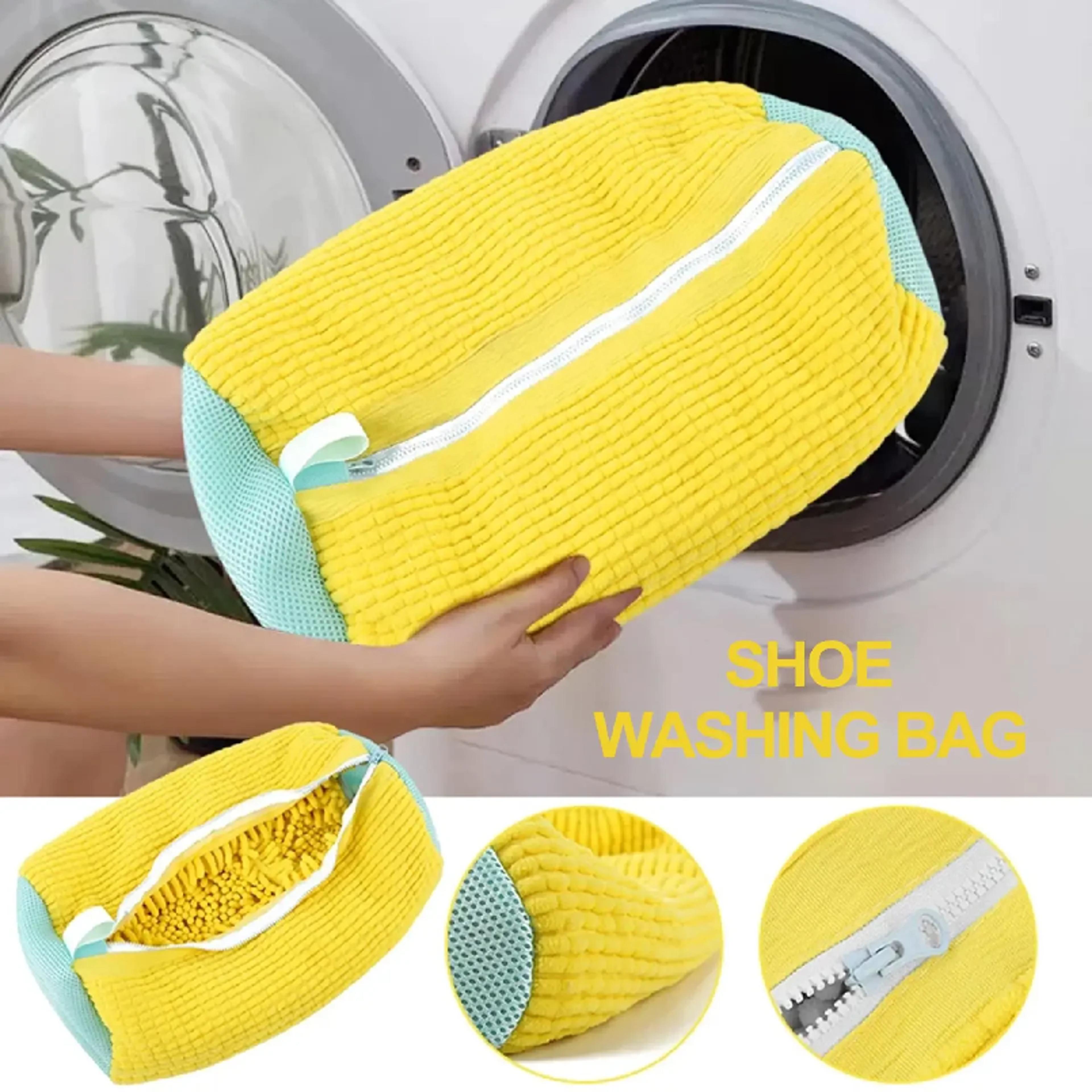 microfiber shoe washing bag for sneakers reusable sneaker laundry bag with protective zipper
