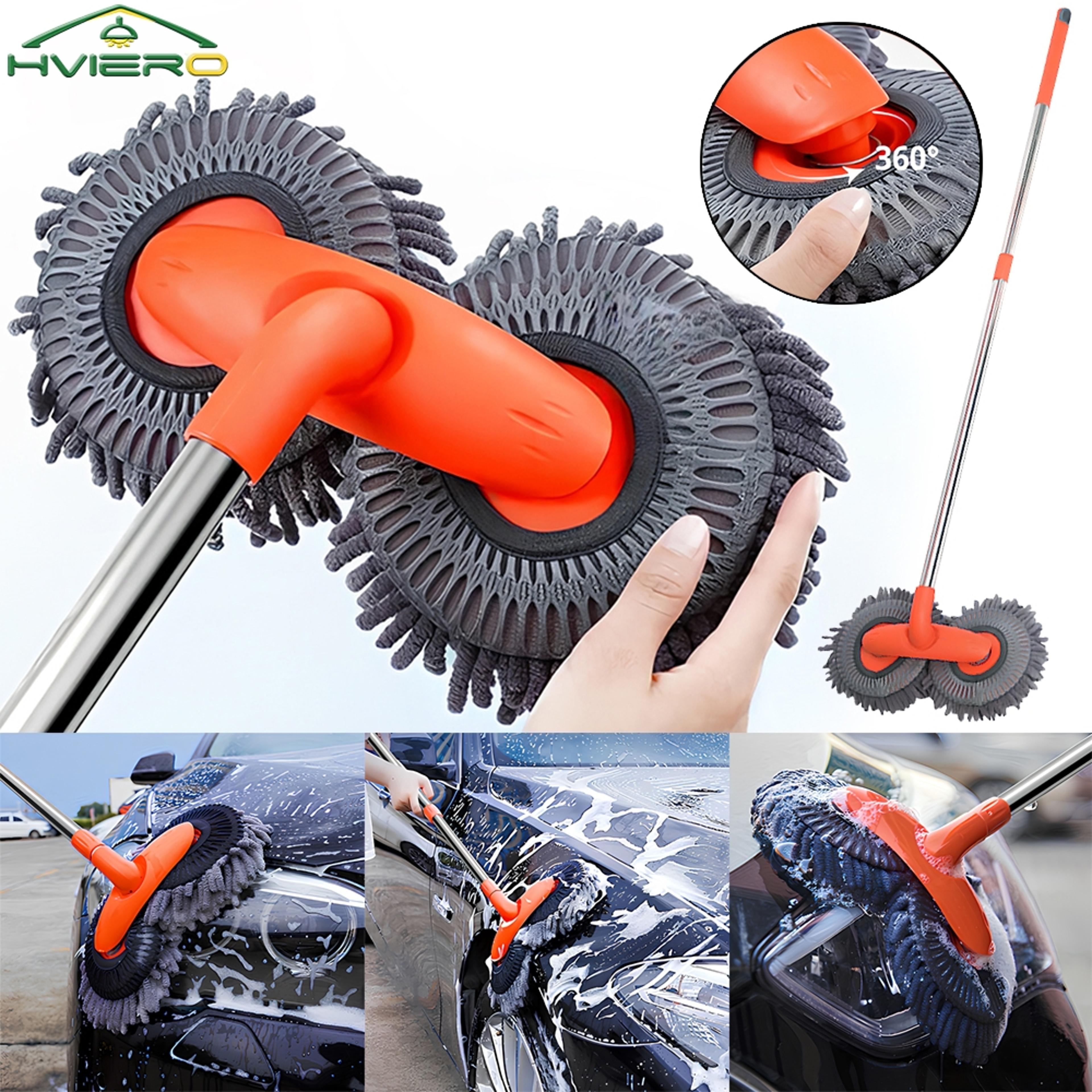 premium car cleaning kit with microfiber car wash brush, sponge & mop for auto and home