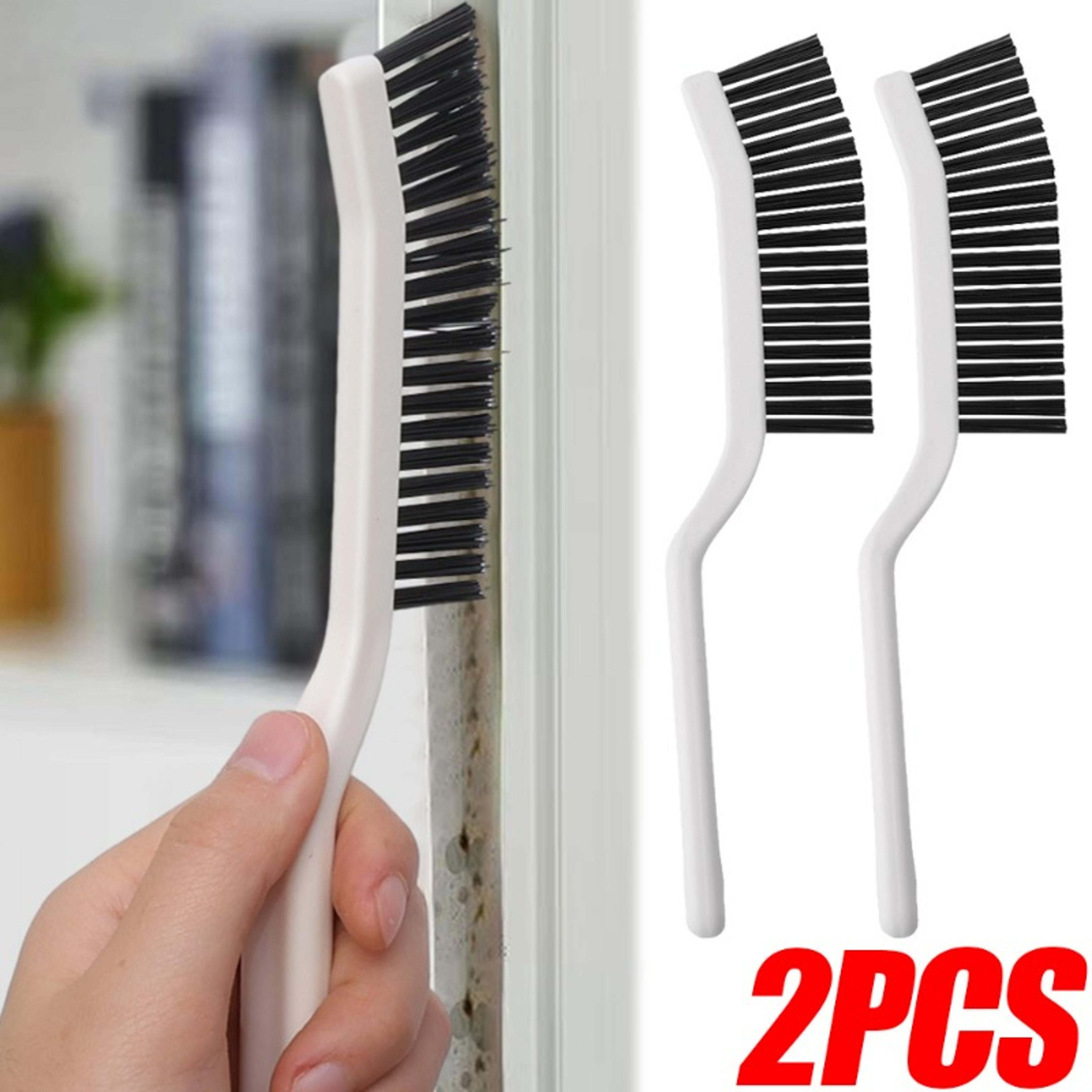 gap cleaning brush with long handle hard bristles for grout, window tracks & tight crevices