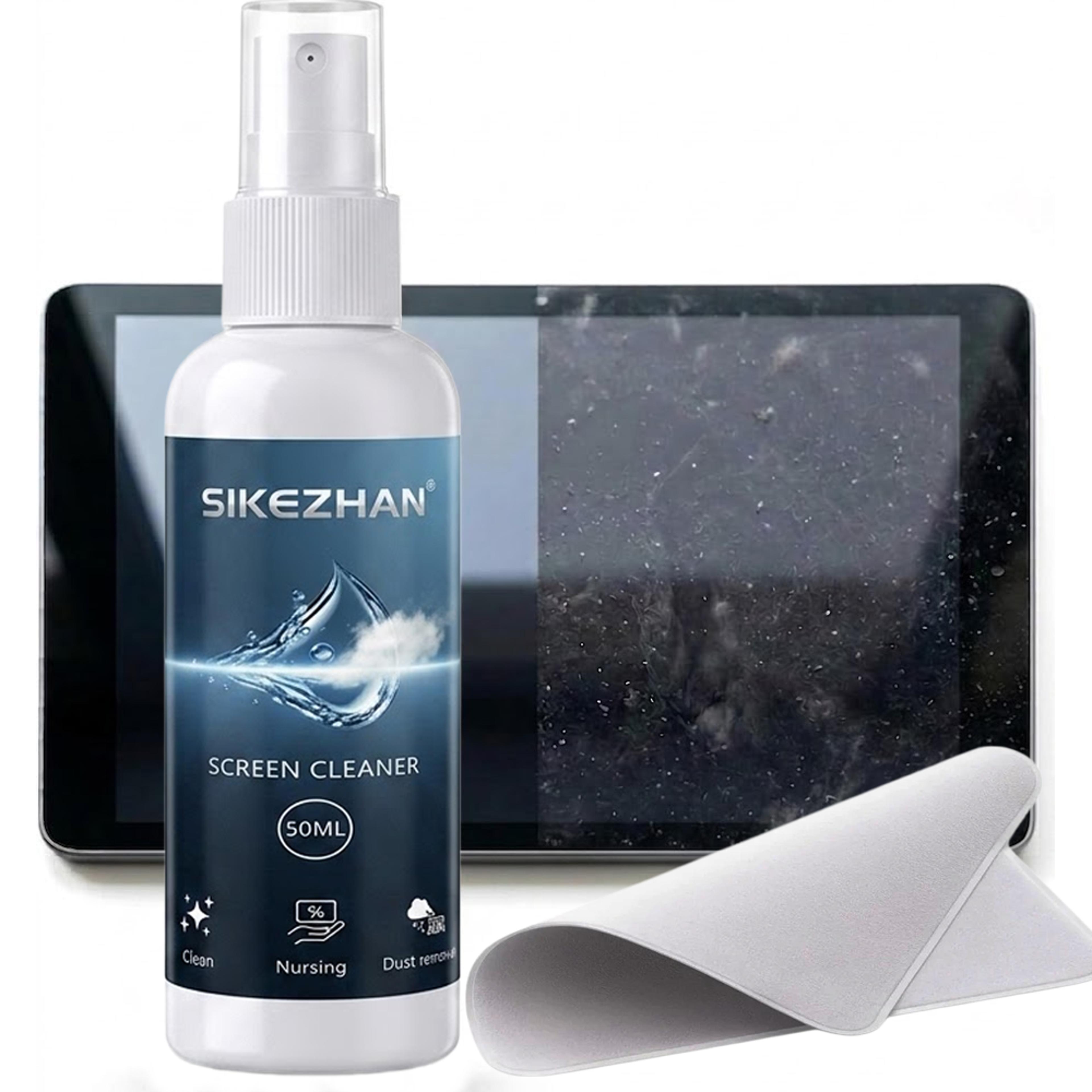 sikezhan screen cleaner spray kit with microfiber cloth for phones, laptops, tablets & glasses