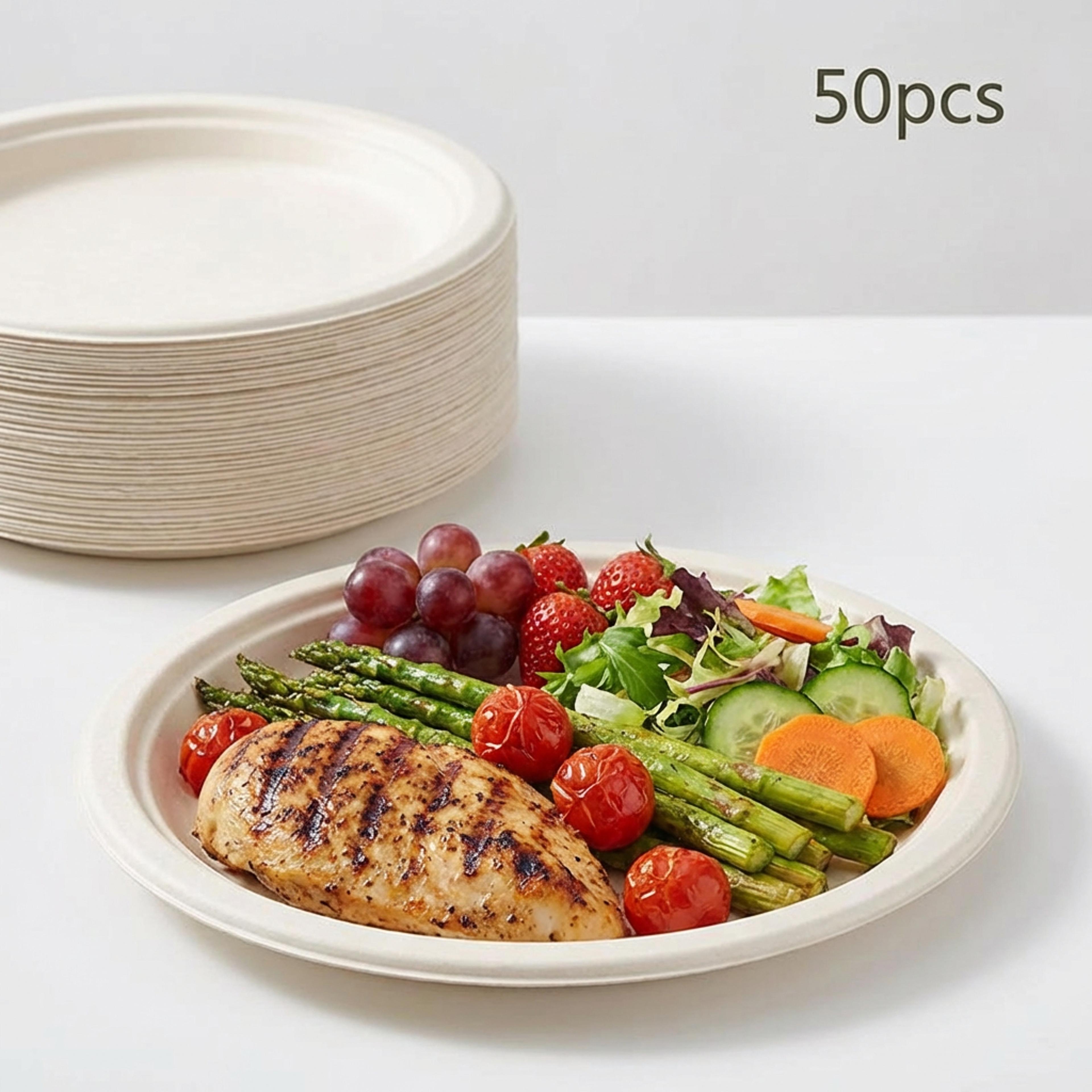 heavy duty inch disposable paper plates value pack for bbq parties, picnics & cake serving