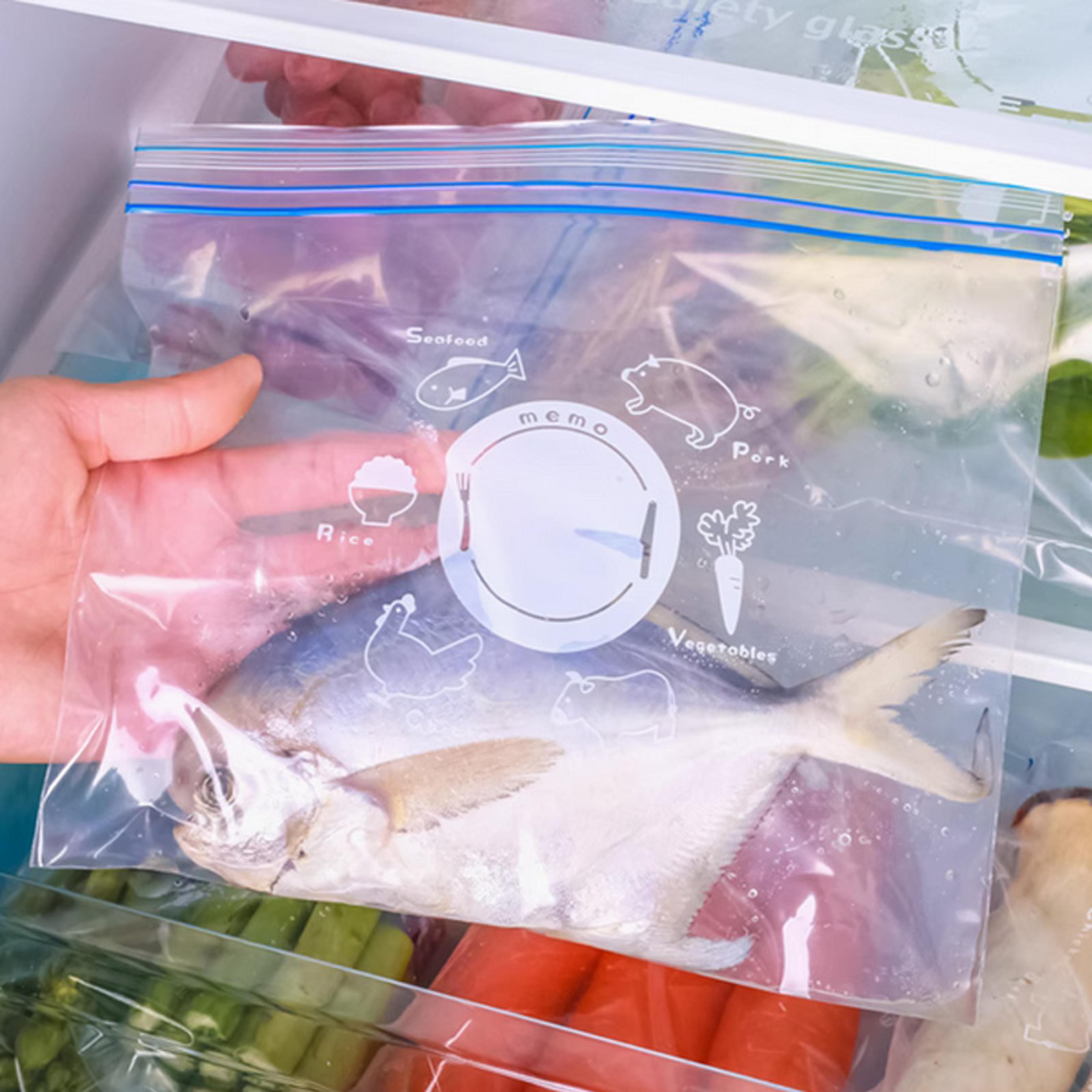 heavy duty freezer bags with double ziplock seal and write on panel pack