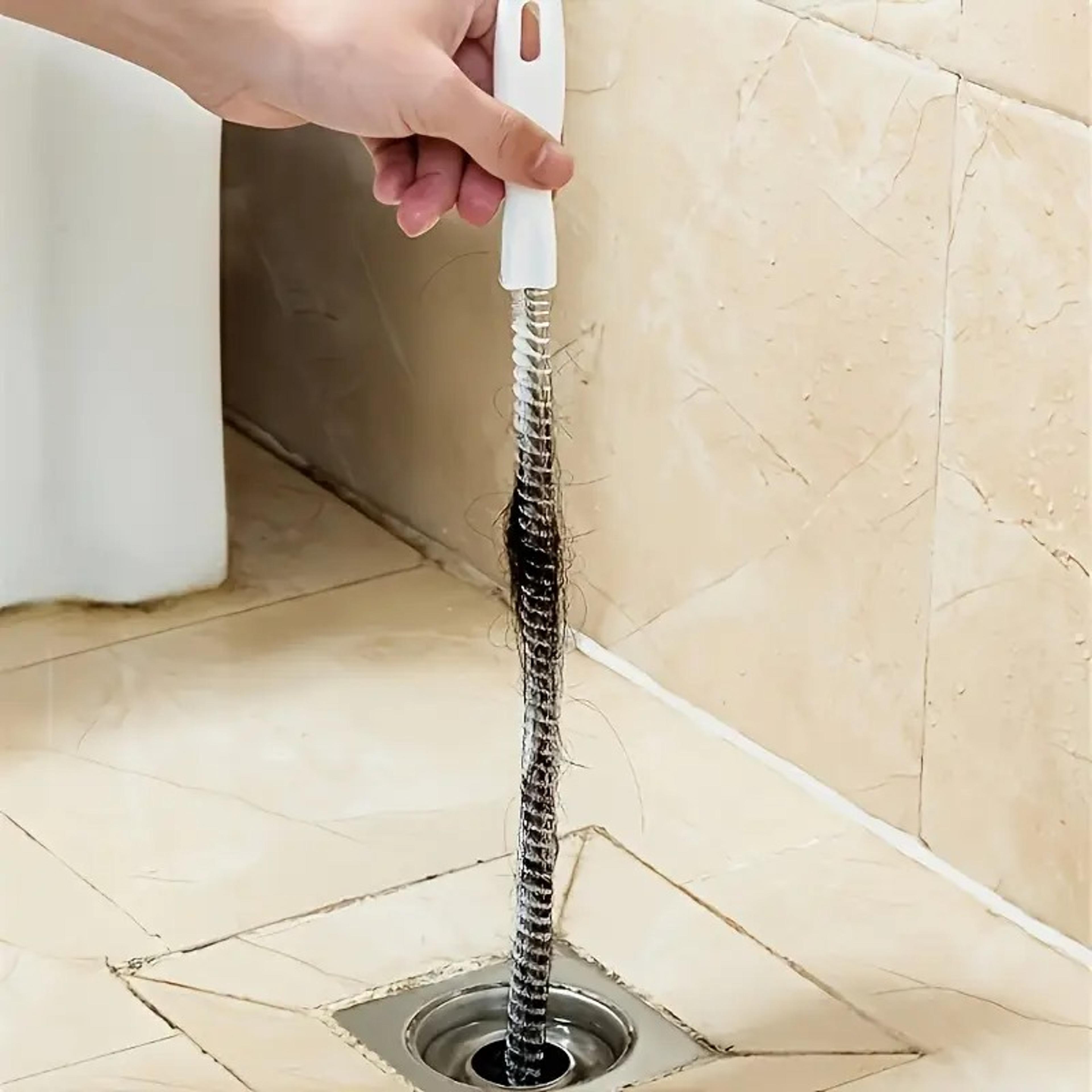 reusable pipe cleaning brush for hair clog removal and sink drain cleaning
