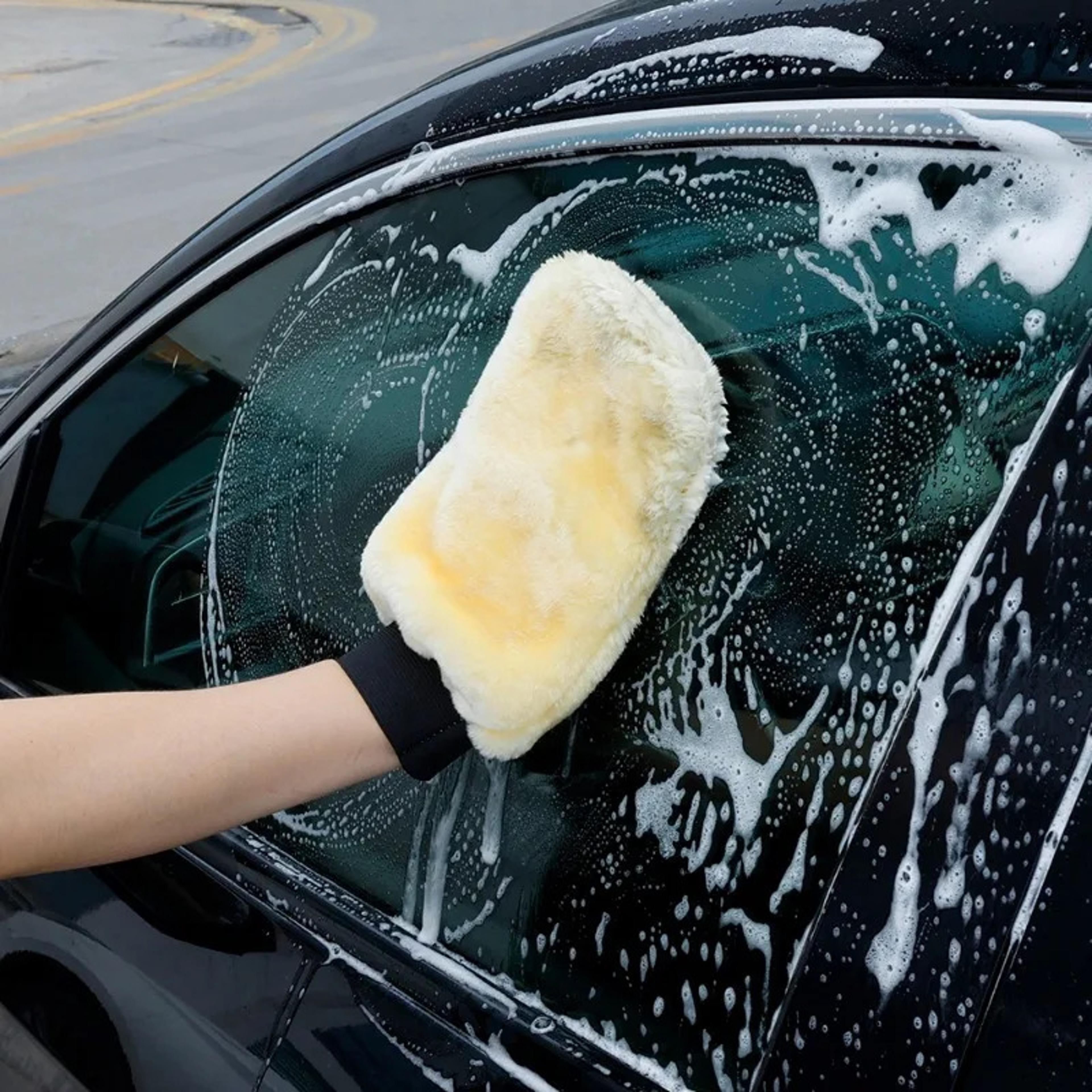 ultra soft microfiber car wash mitt double sided plush car cleaning glove for scratch free auto detailing