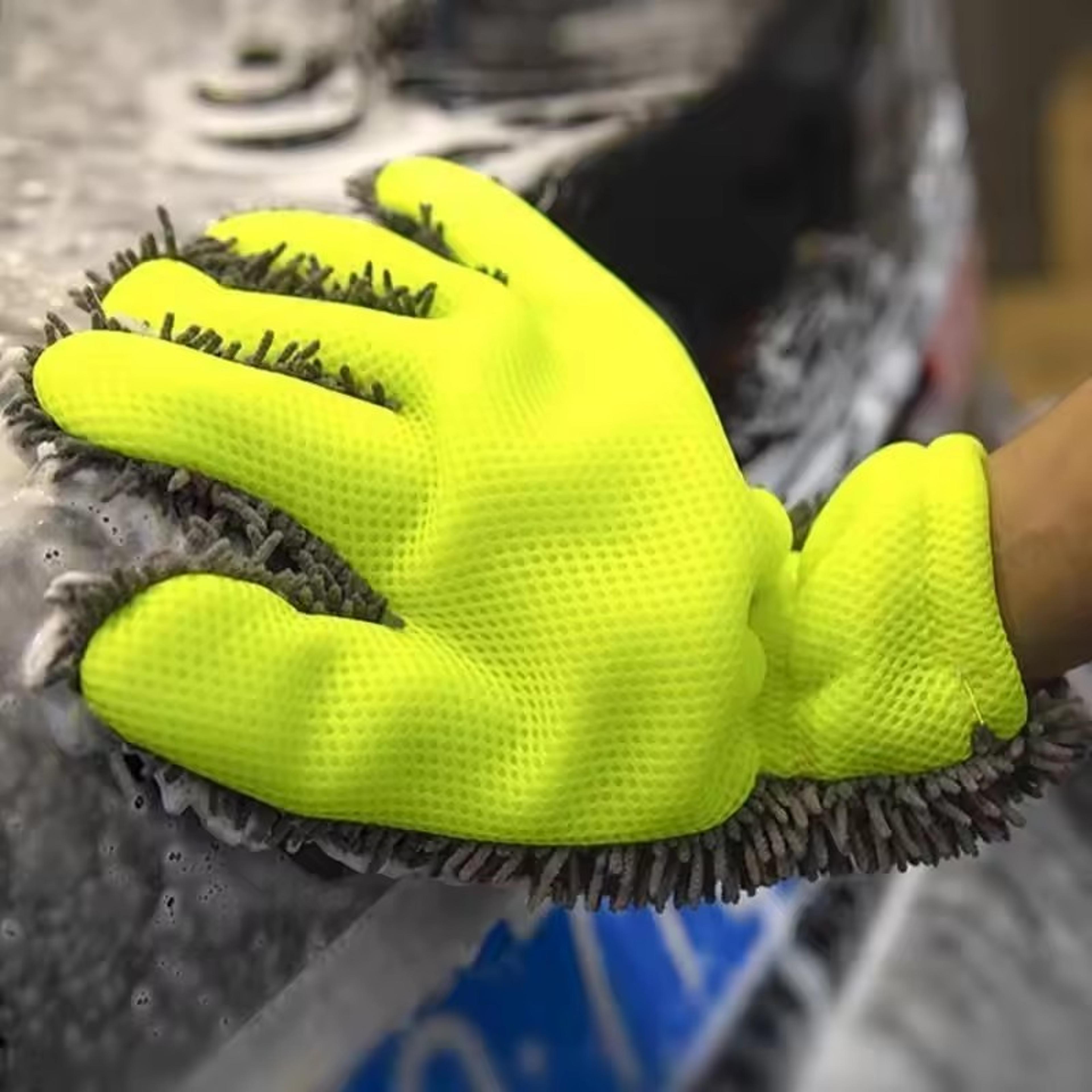 premium car wash mitt double sided thick plush microfiber car wash glove for scratch free auto detailing