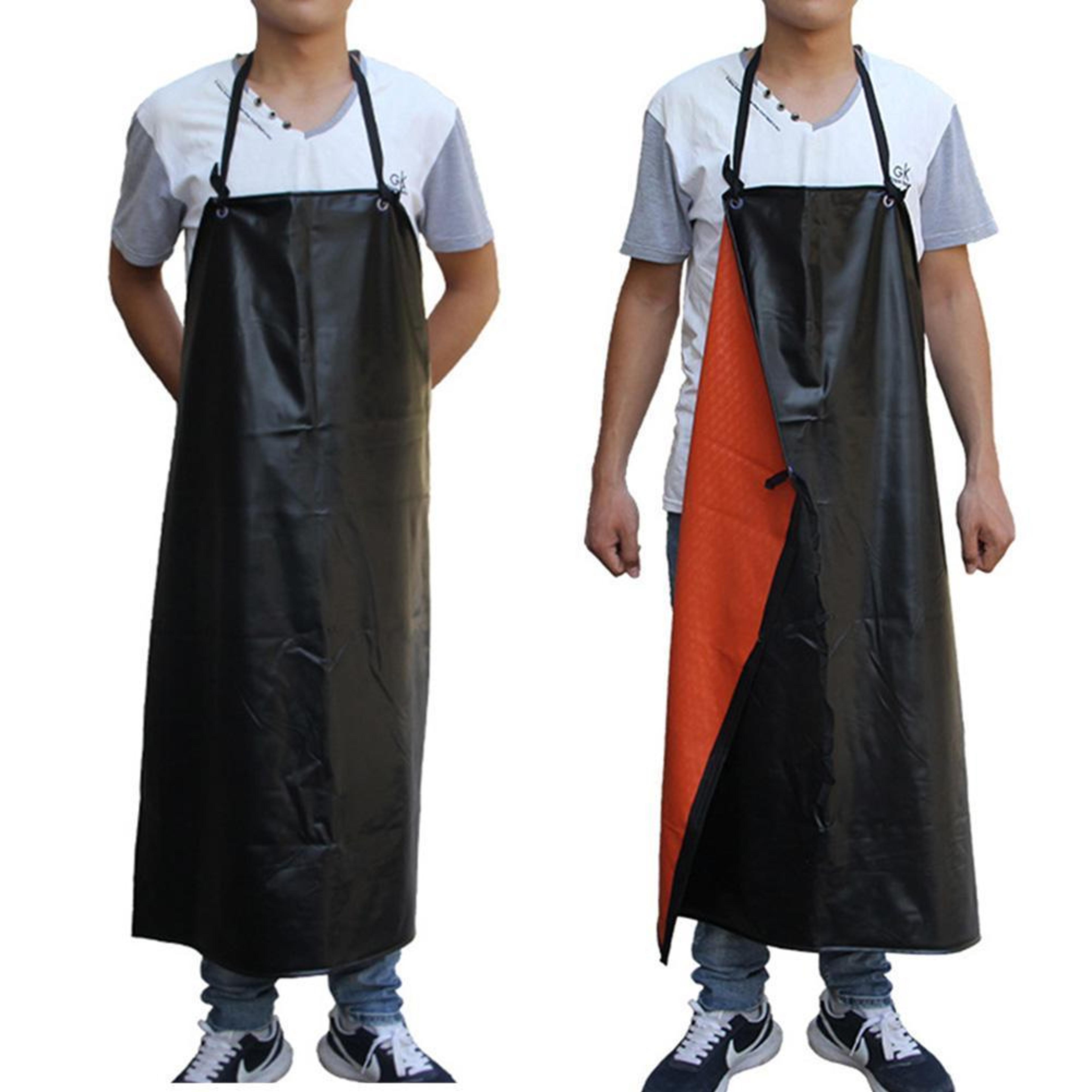 waterproof pvc kitchen apron adjustable oil proof cooking & cleaning work apron