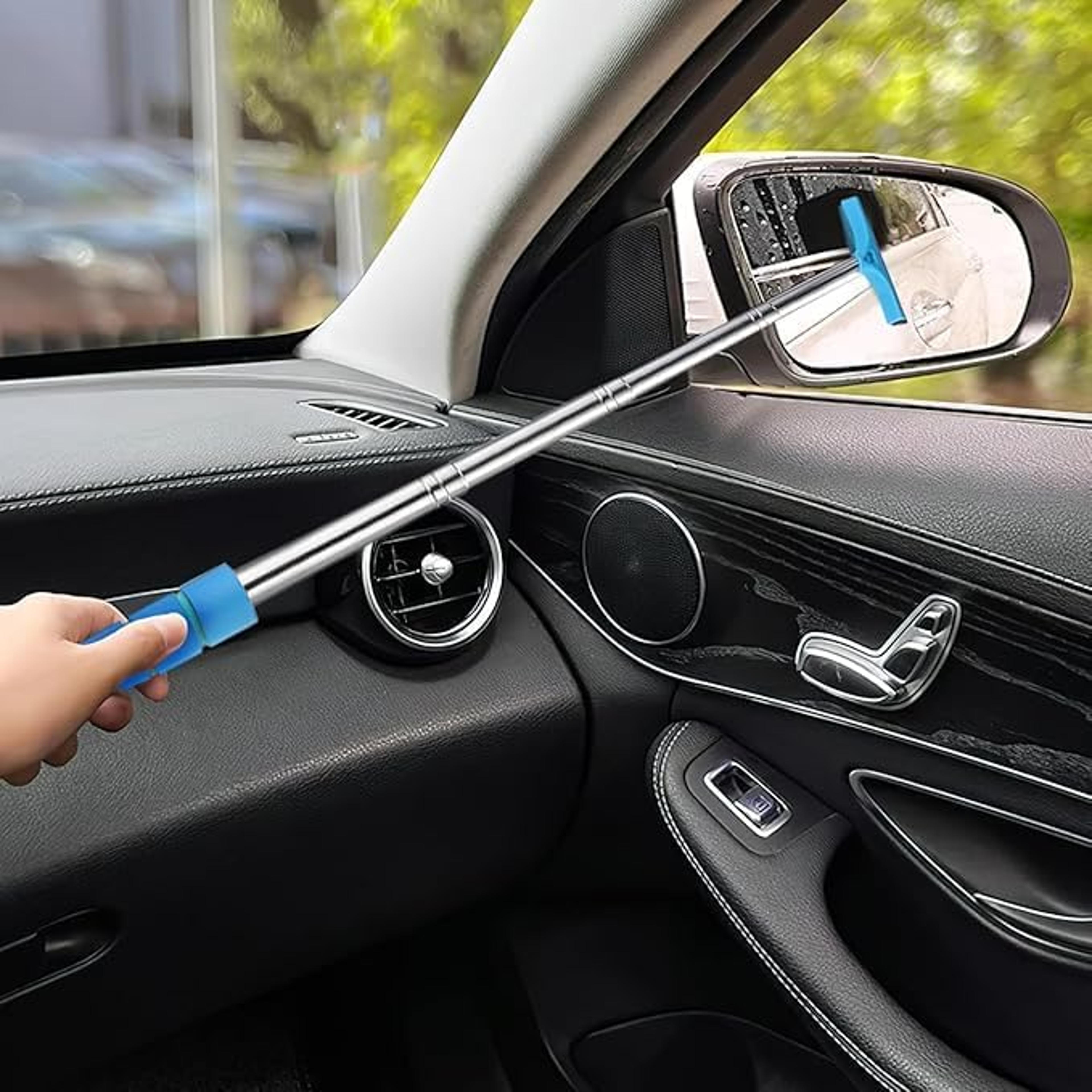 crystalclear car windshield cleaner with extendable handle & reusable microfiber glass pad